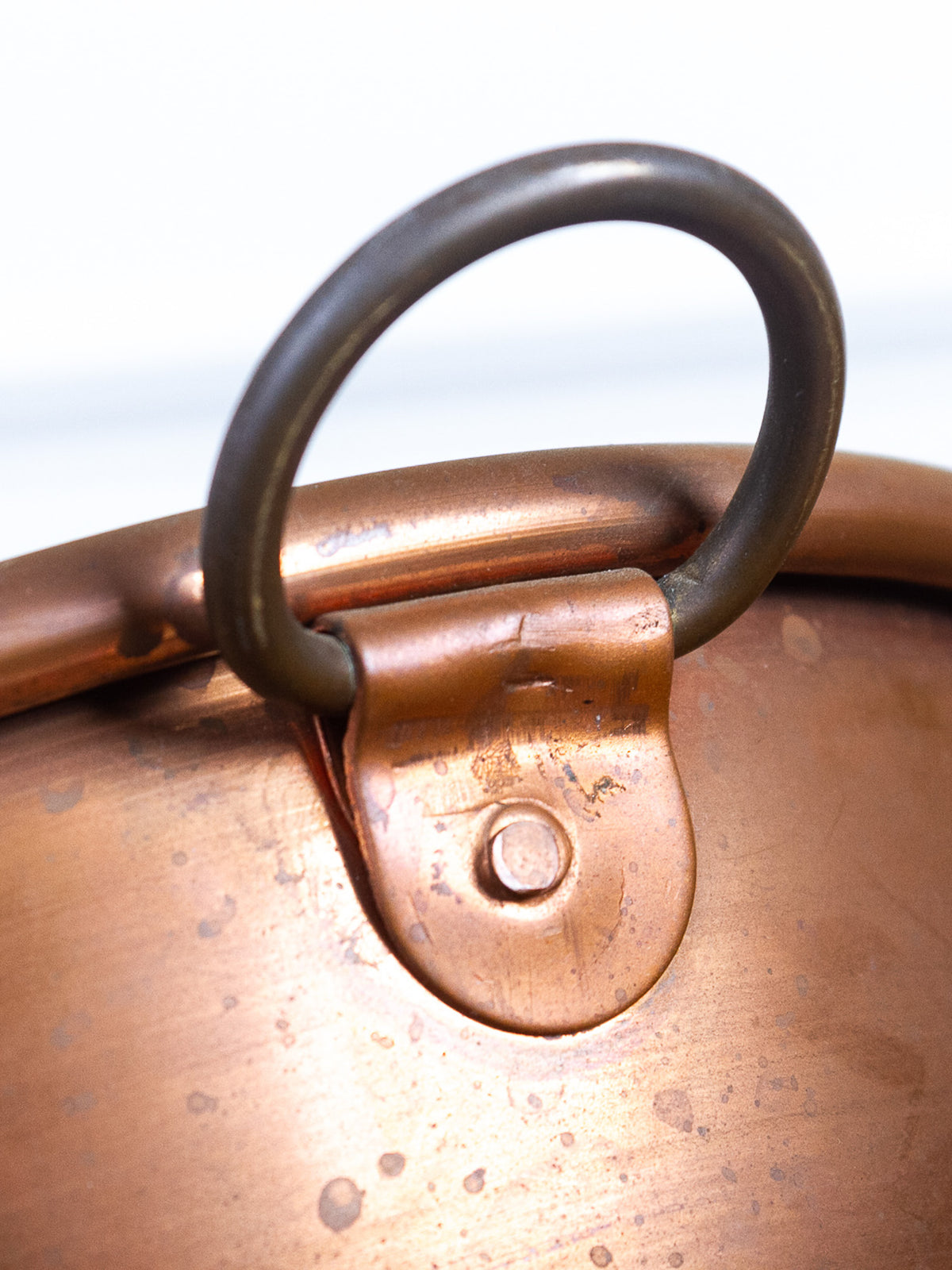 Set of Three Antique Copper Nesting Mixing Bowls