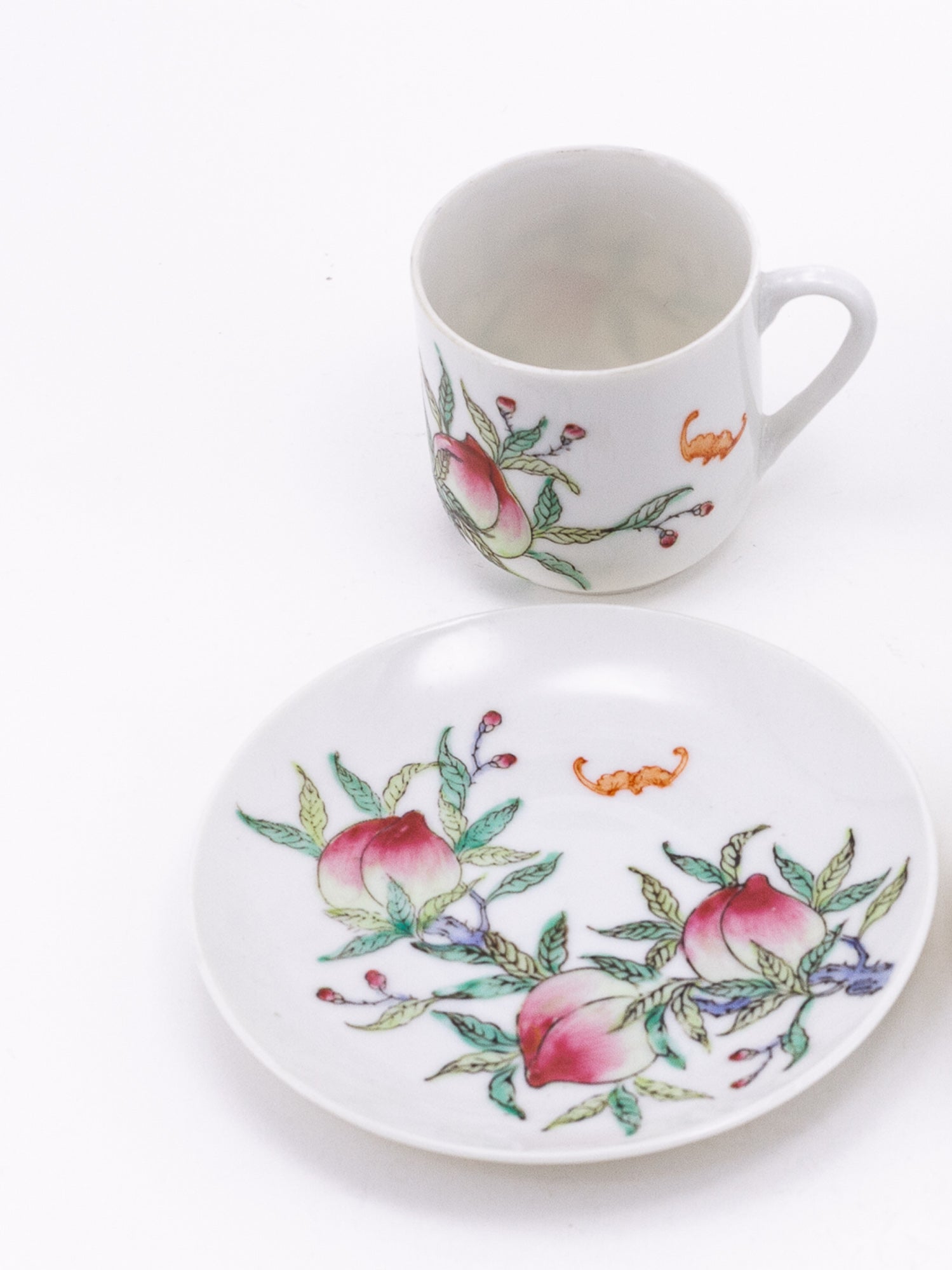 Pair of Garfinkel's Hand-Painted Porcelain Demitasse Cups & Saucers