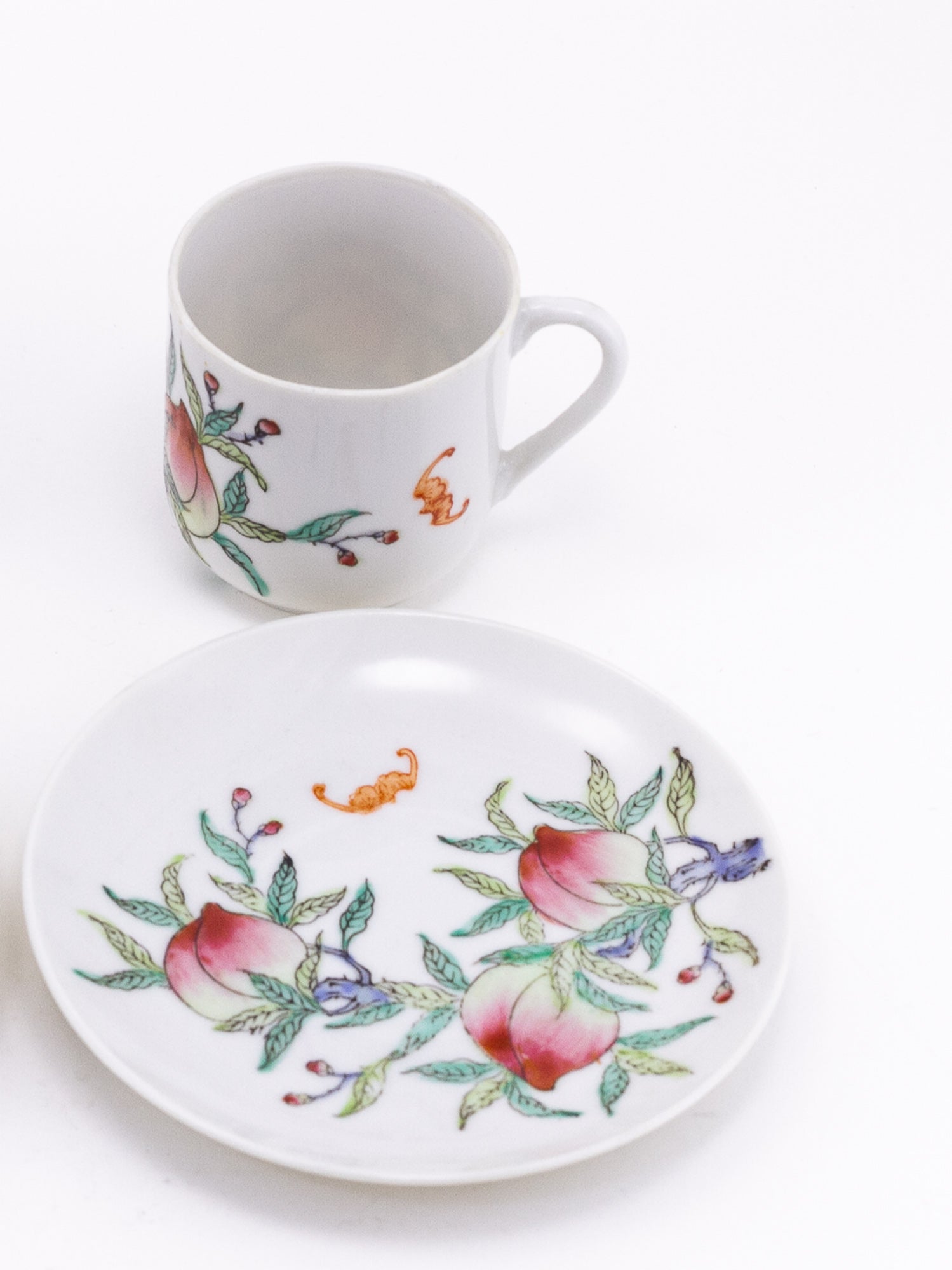 Pair of Garfinkel's Hand-Painted Porcelain Demitasse Cups & Saucers