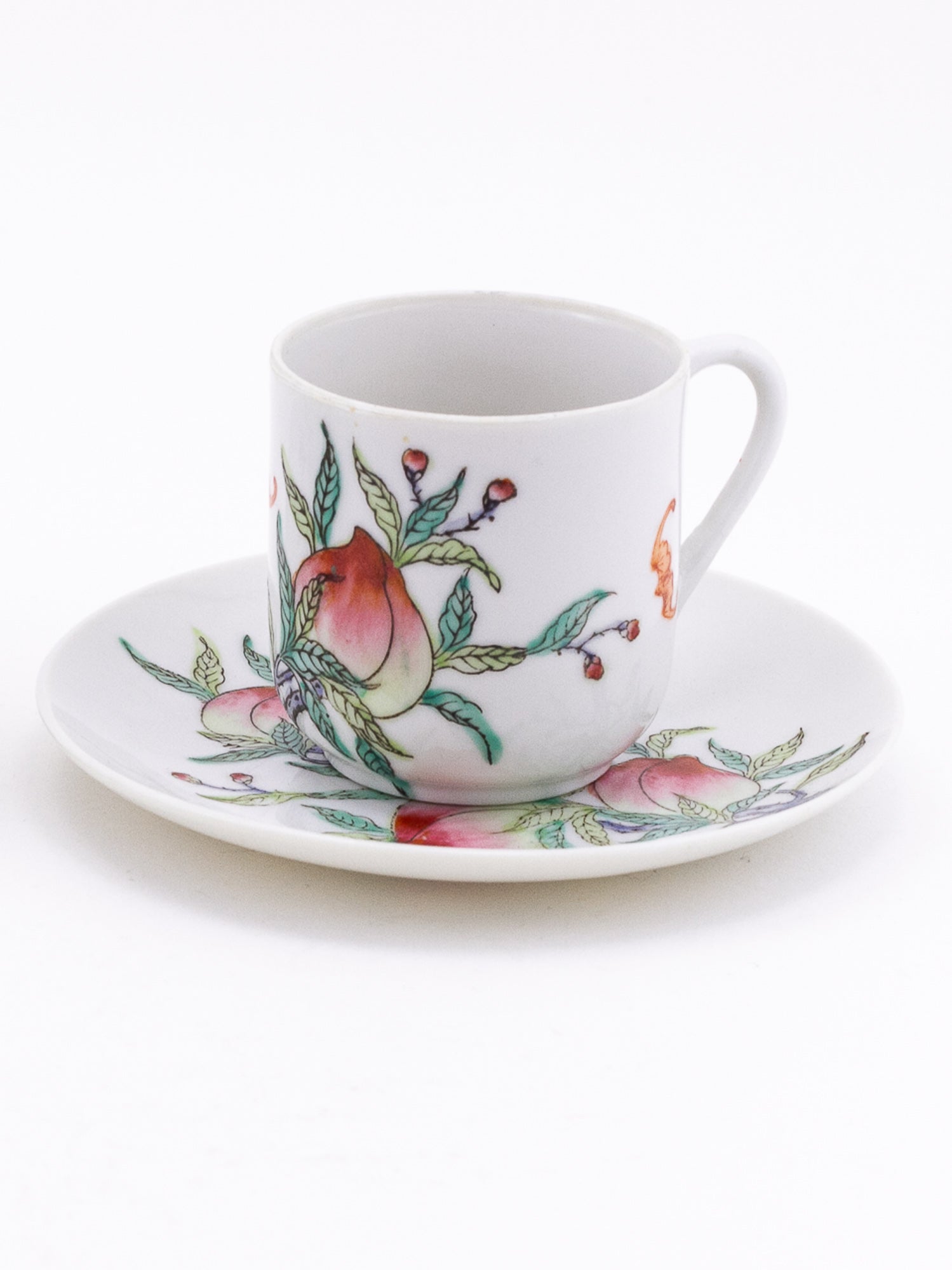 Pair of Garfinkel's Hand-Painted Porcelain Demitasse Cups & Saucers
