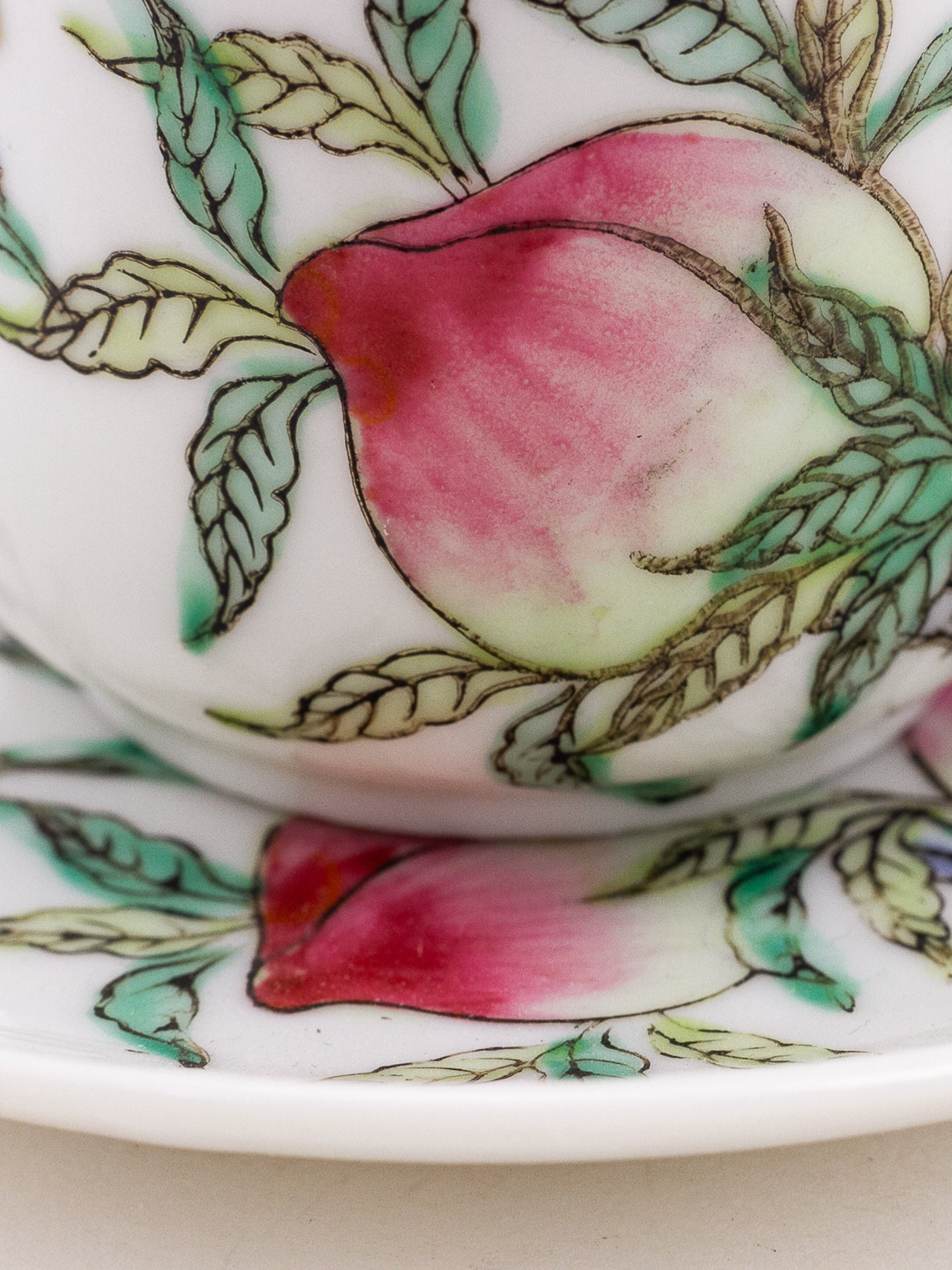 Pair of Garfinkel's Hand-Painted Porcelain Demitasse Cups & Saucers