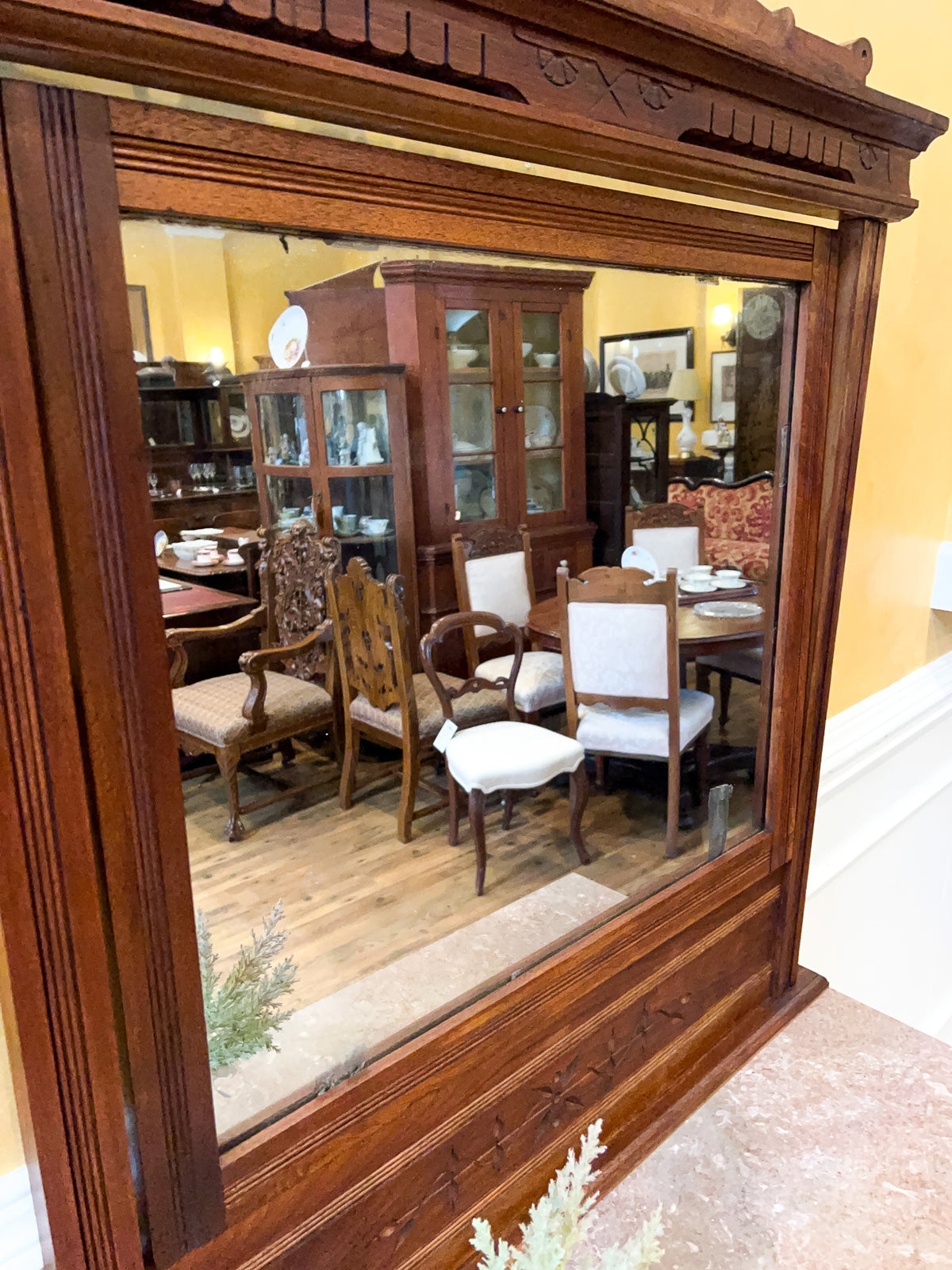Late 19th Century Eastlake Walnut Marble Top Dresser with Mirror