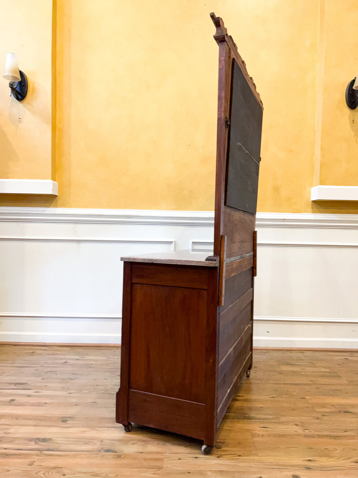 Late 19th Century Eastlake Walnut Marble Top Dresser with Mirror