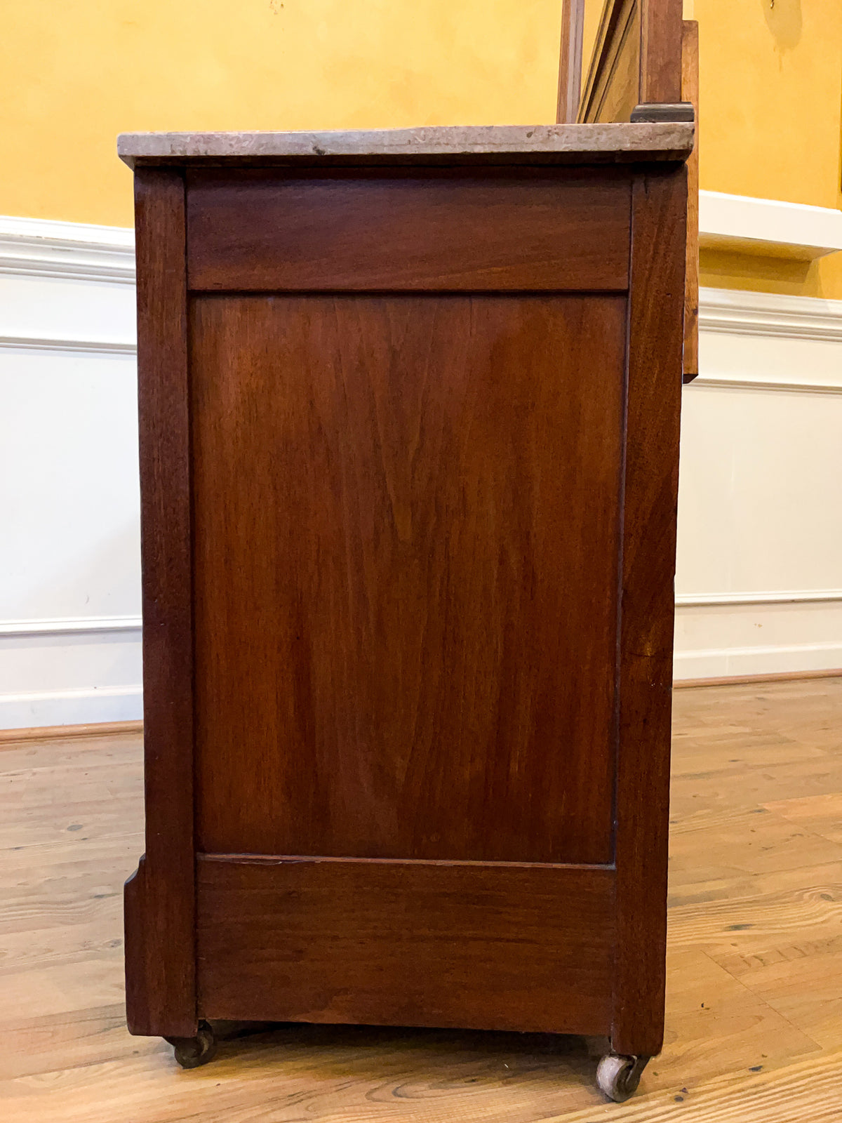 Late 19th Century Eastlake Walnut Marble Top Dresser with Mirror