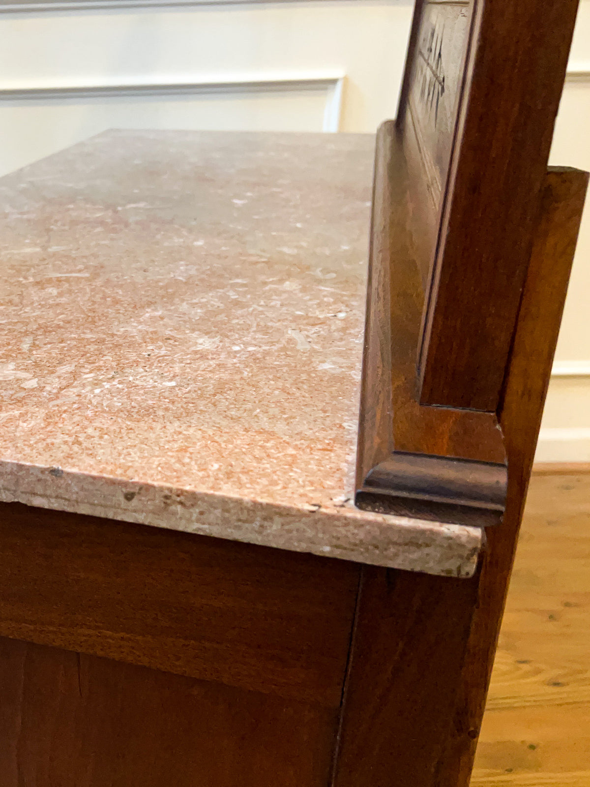 Late 19th Century Eastlake Walnut Marble Top Dresser with Mirror