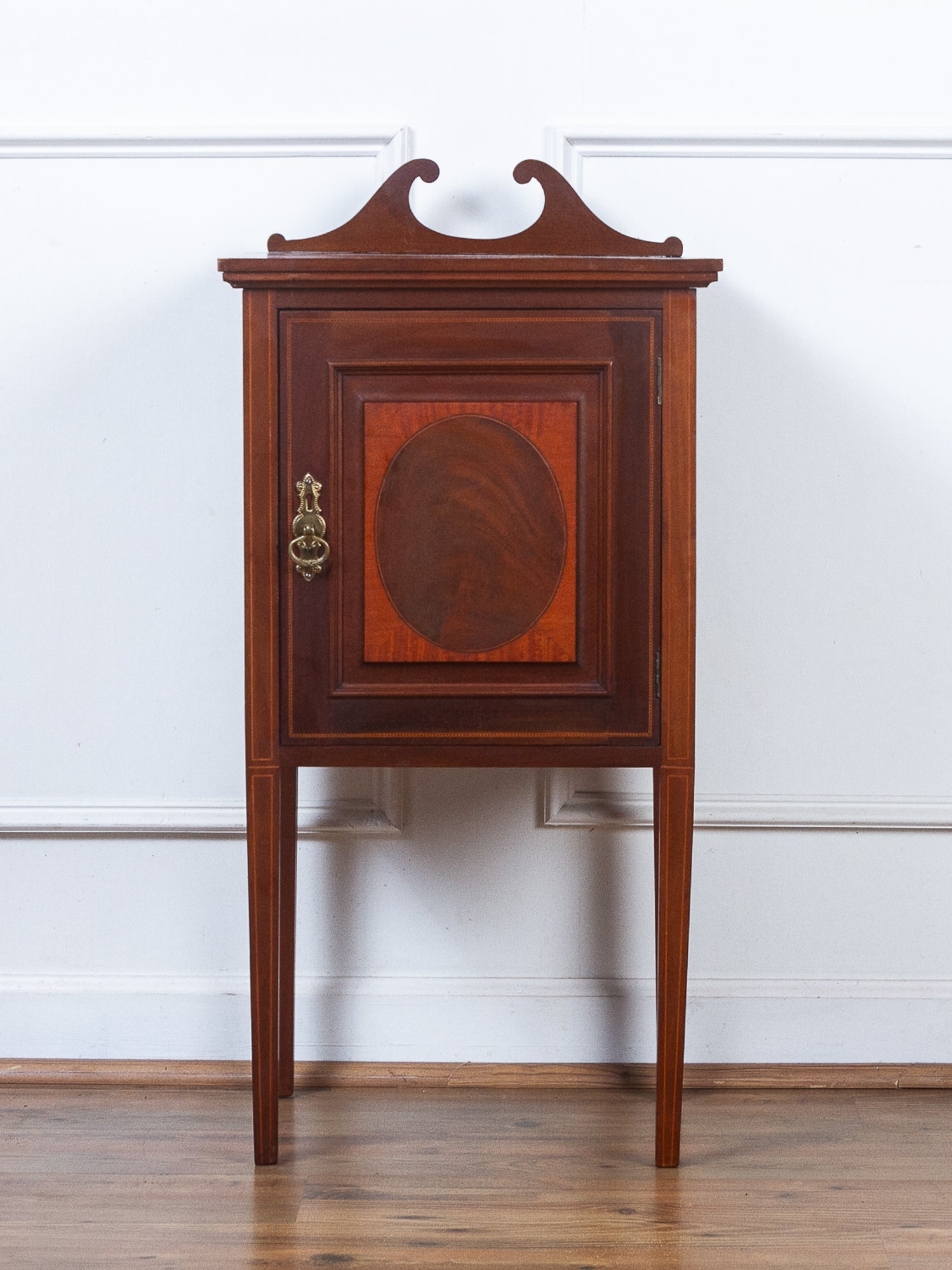 Edwardian Inlaid Mahogany Nightstand or Bedside Cabinet