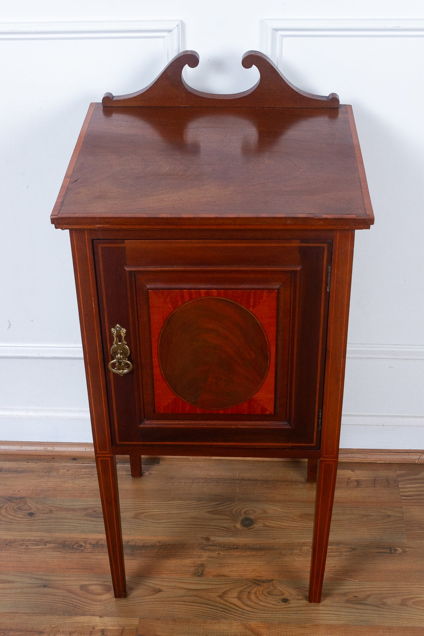 Edwardian Inlaid Mahogany Nightstand or Bedside Cabinet