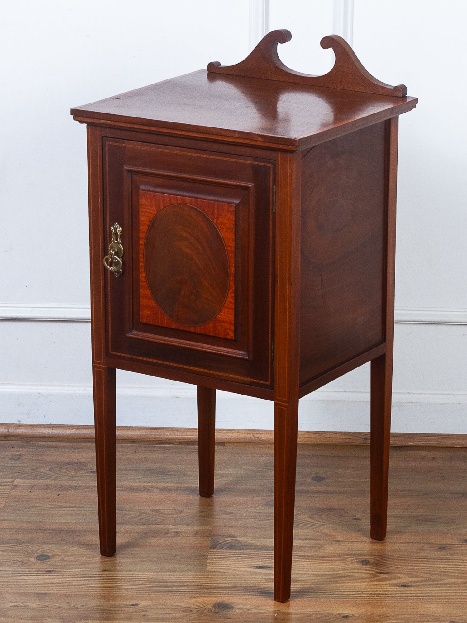 Edwardian Inlaid Mahogany Nightstand or Bedside Cabinet