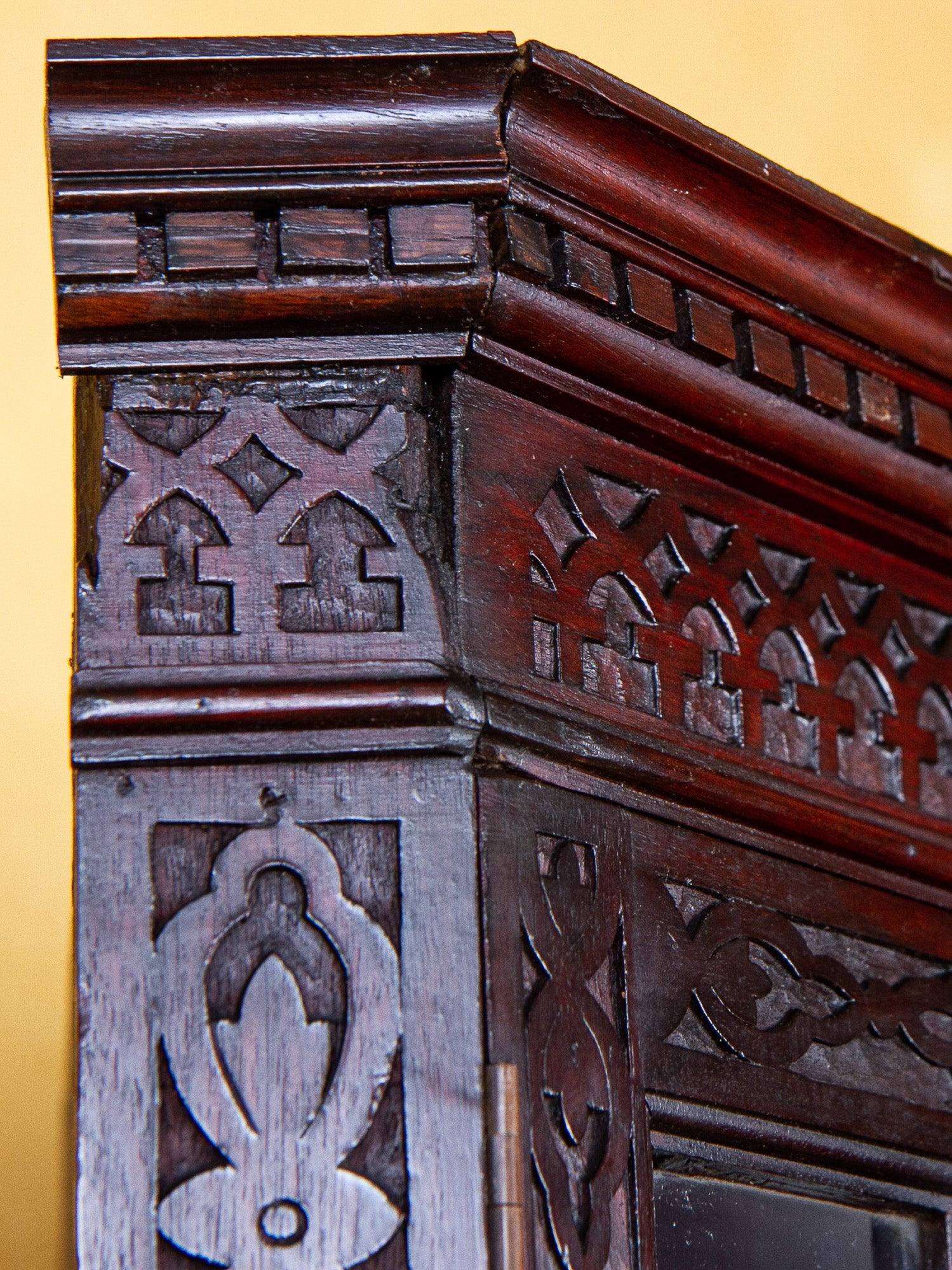 19th Century Chinese Chippendale Mahogany Corner China Cabinet