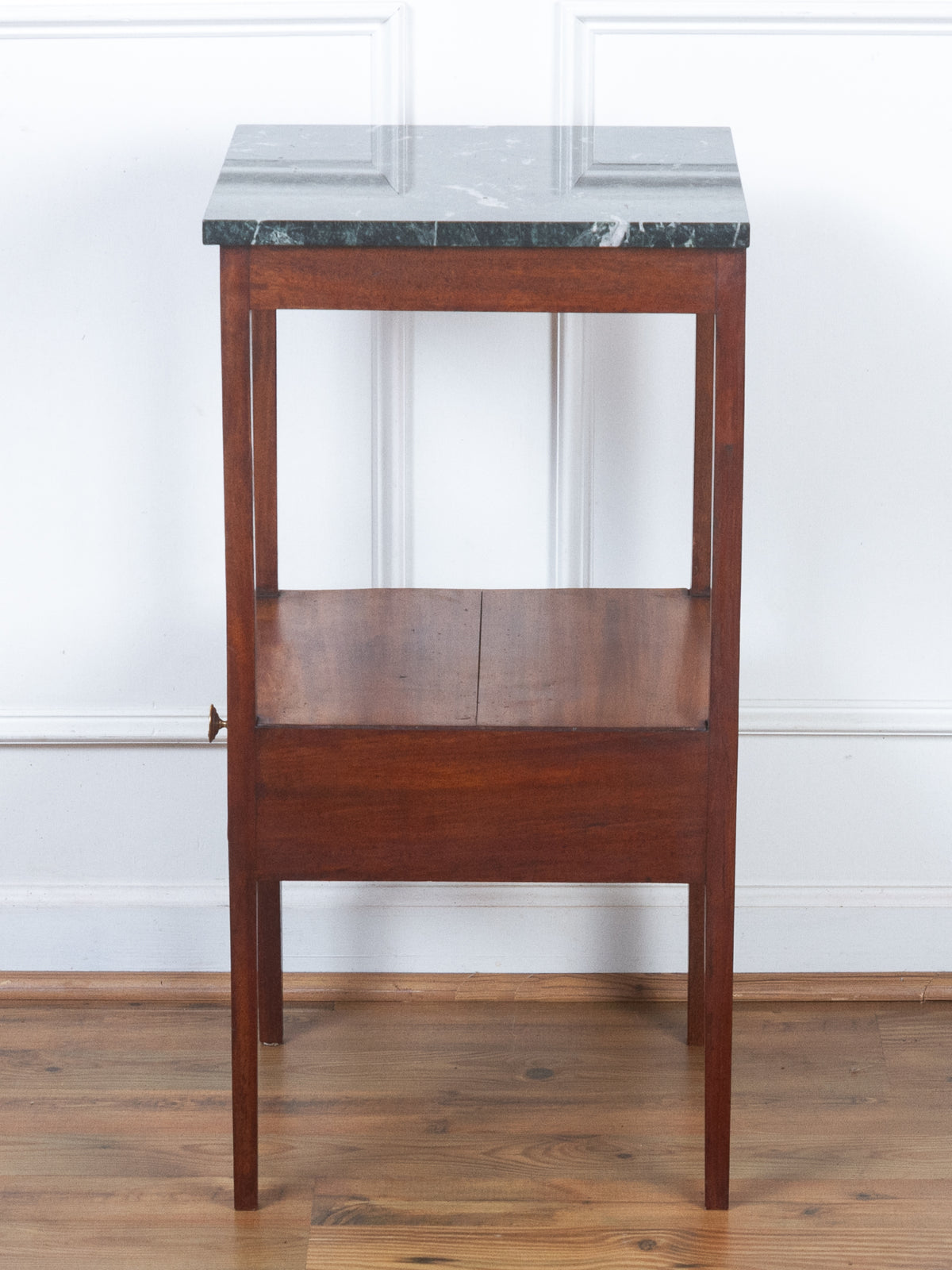 Antique English Mahogany Green Marble Top Side Table, c.1830