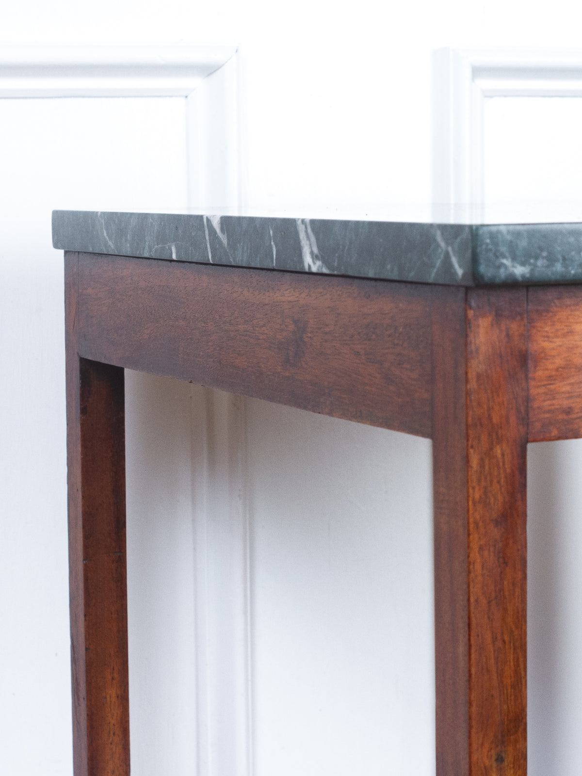 Antique English Mahogany Green Marble Top Side Table, c.1830