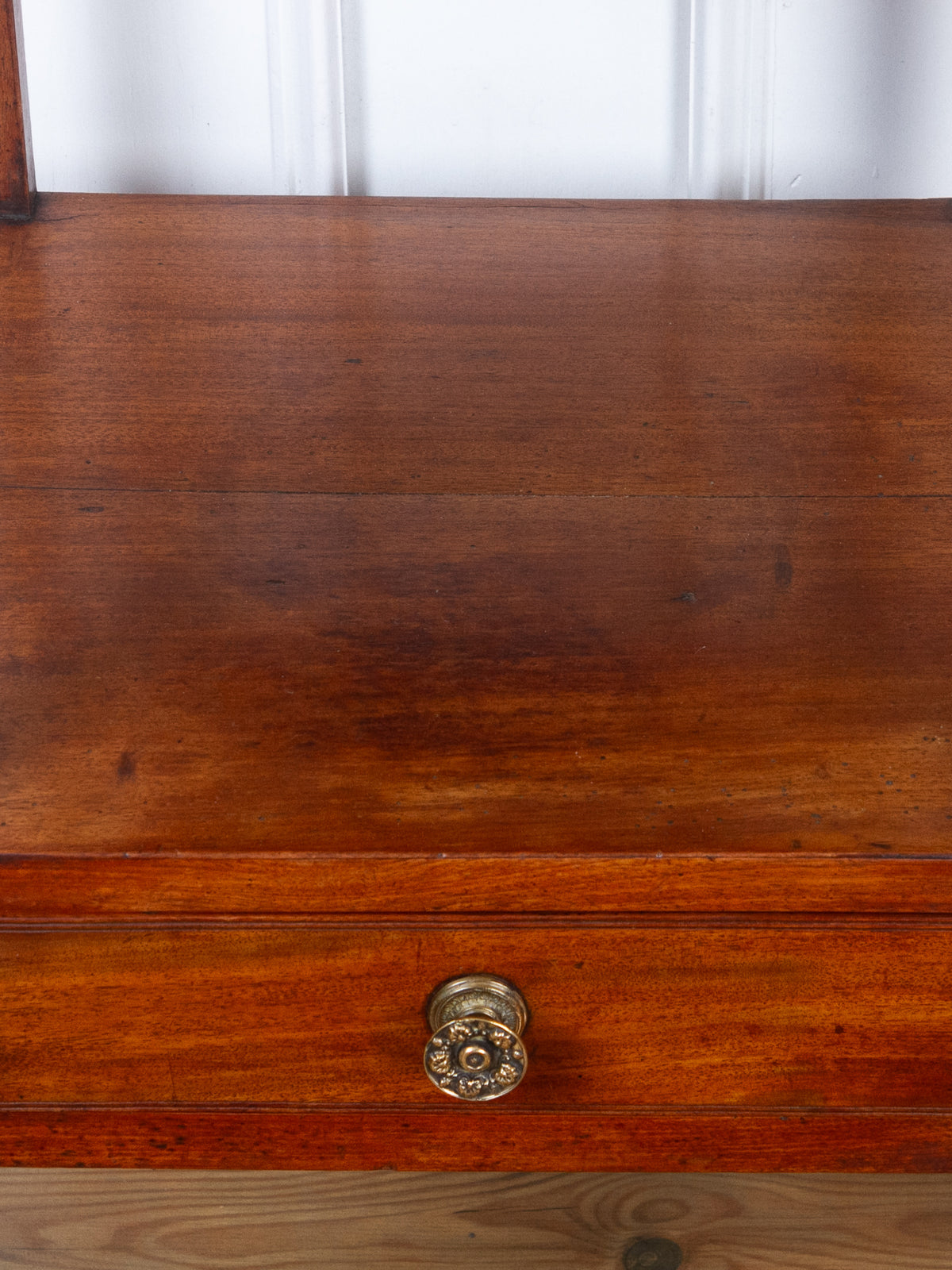 Antique English Mahogany Green Marble Top Side Table, c.1830