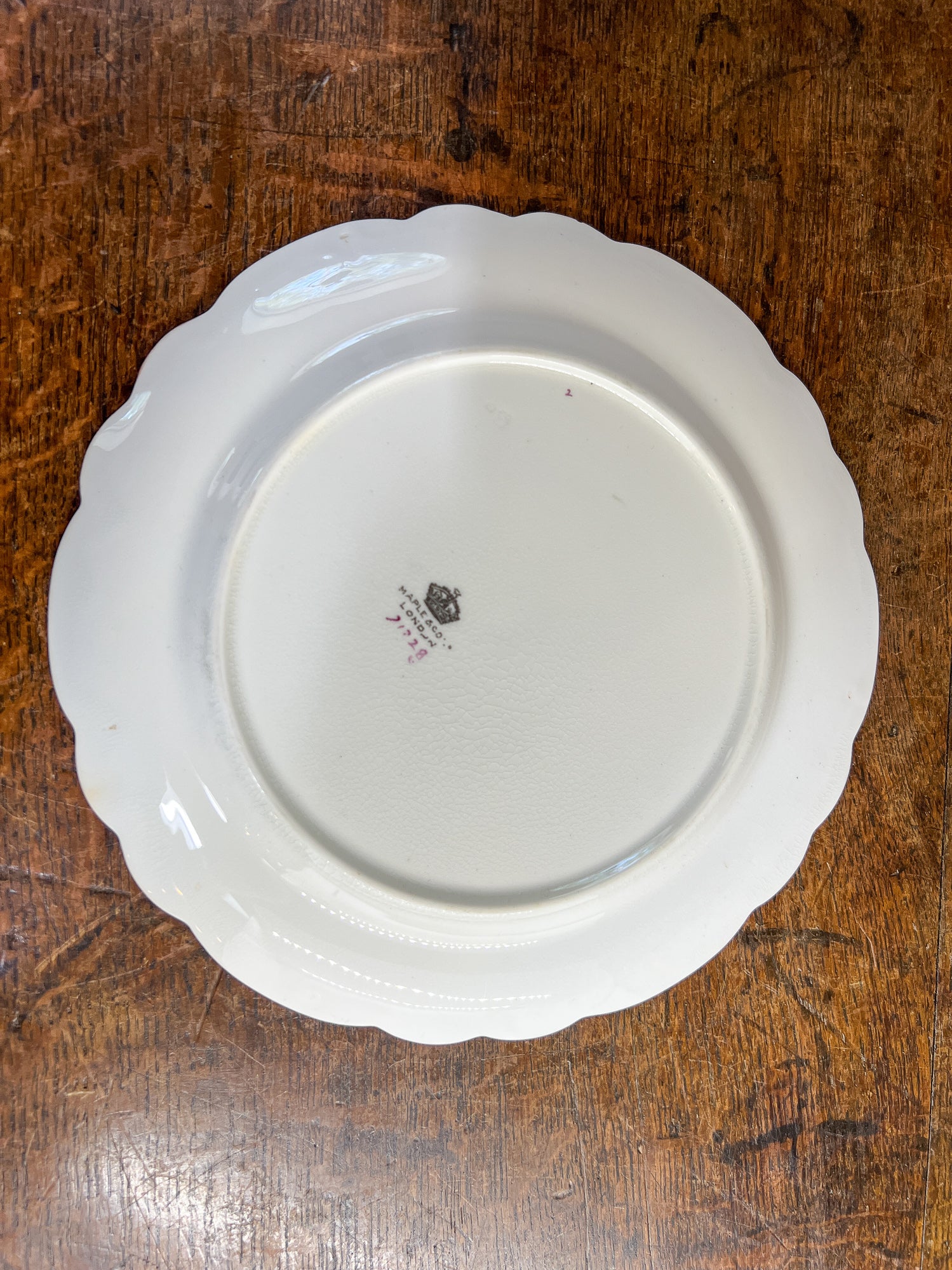 Antique Maple & Co. Hand-Painted Floral Porcelain Plate