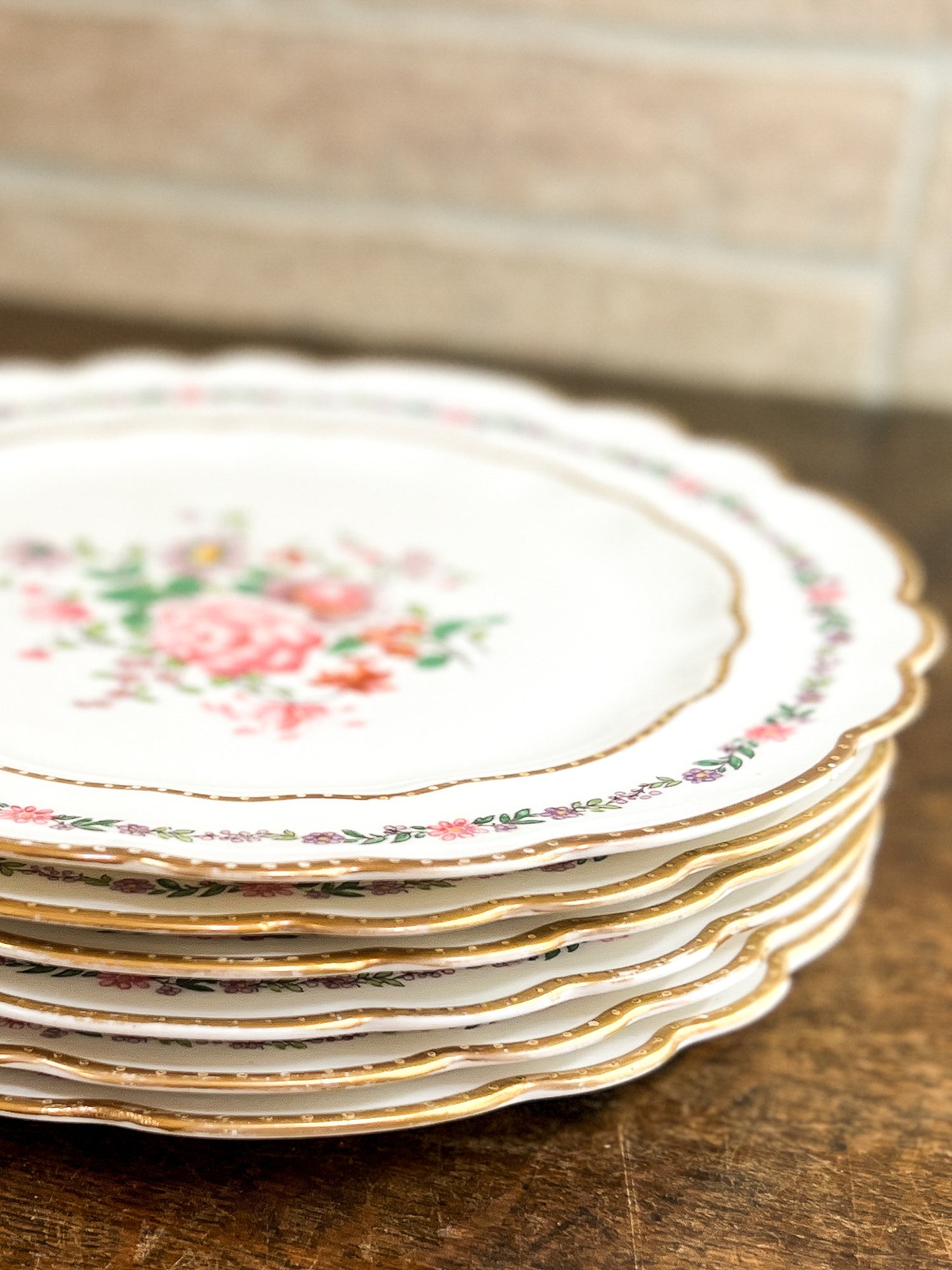 Antique Maple & Co. Hand-Painted Floral Porcelain Plate