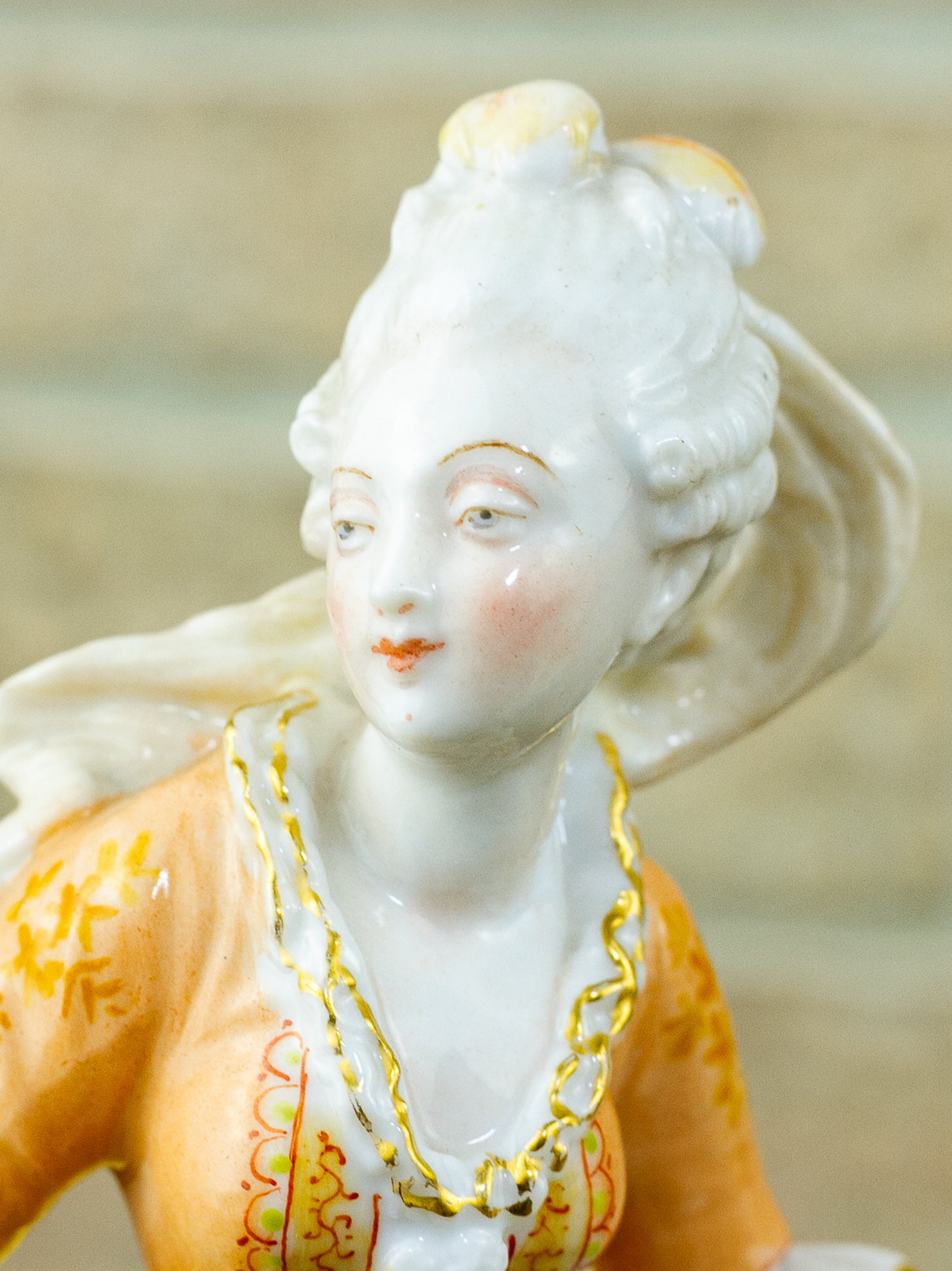 Antique Pair of 19th Century Hand Painted Continental Porcelain Figurines