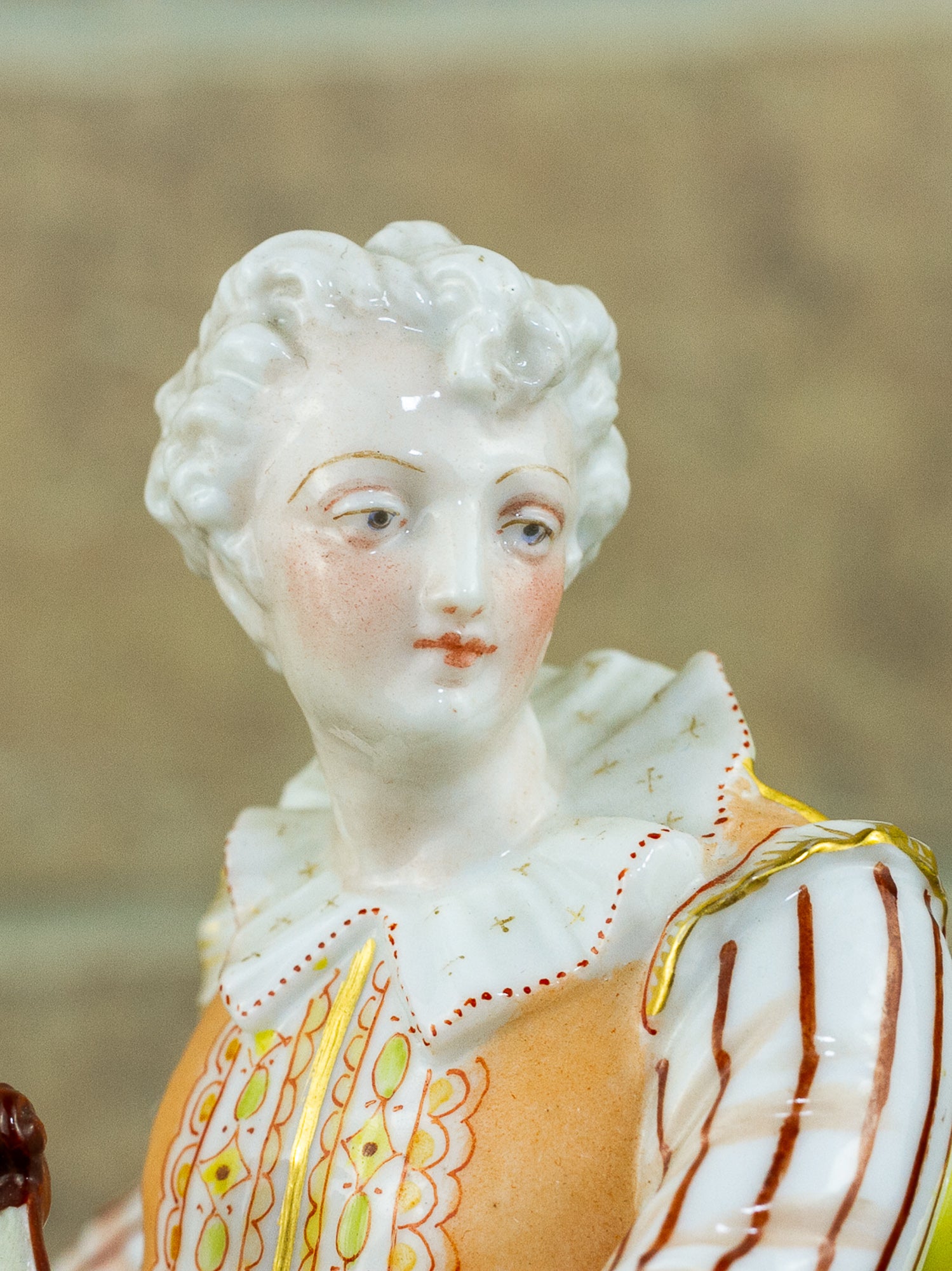 Antique Pair of 19th Century Hand Painted Continental Porcelain Figurines