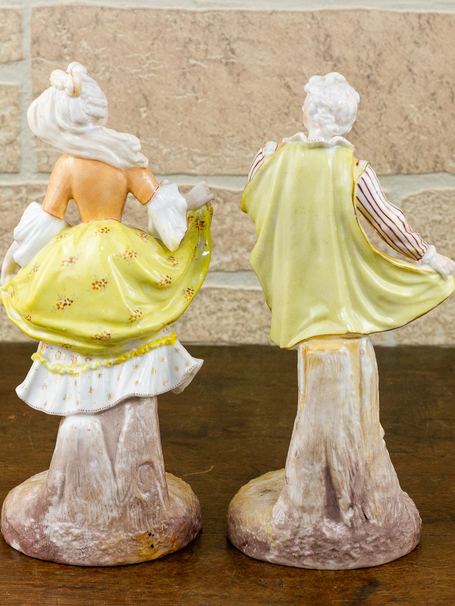 Antique Pair of 19th Century Hand Painted Continental Porcelain Figurines