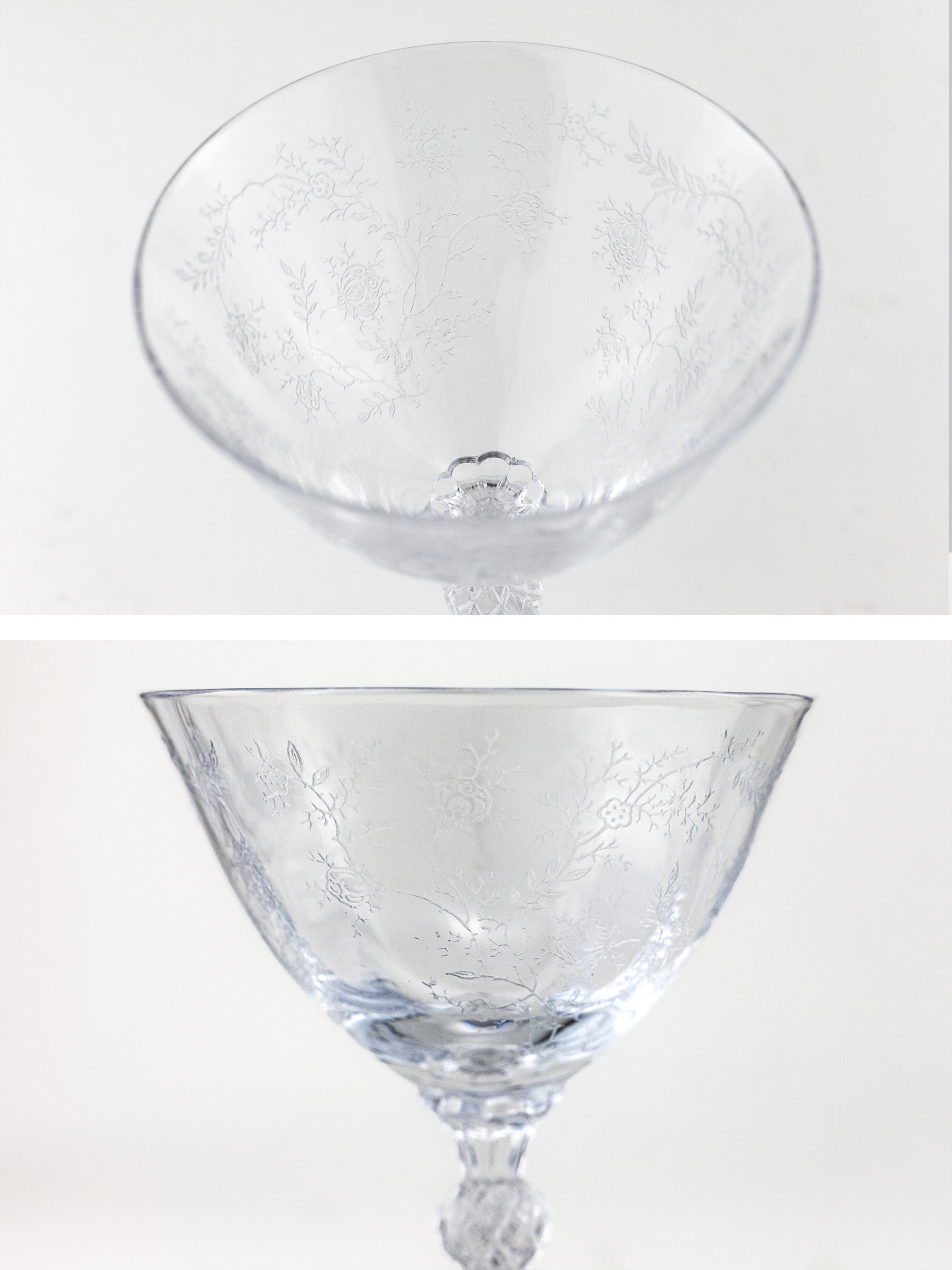 Fostoria Chintz Champagne / Cocktail Glass