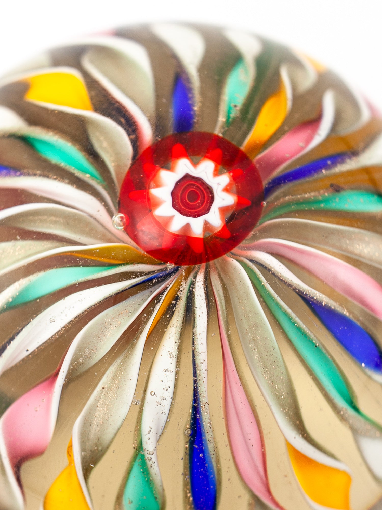 Vintage Fratelli Toso Murano Glass Paperweight Ribbon Twist Design