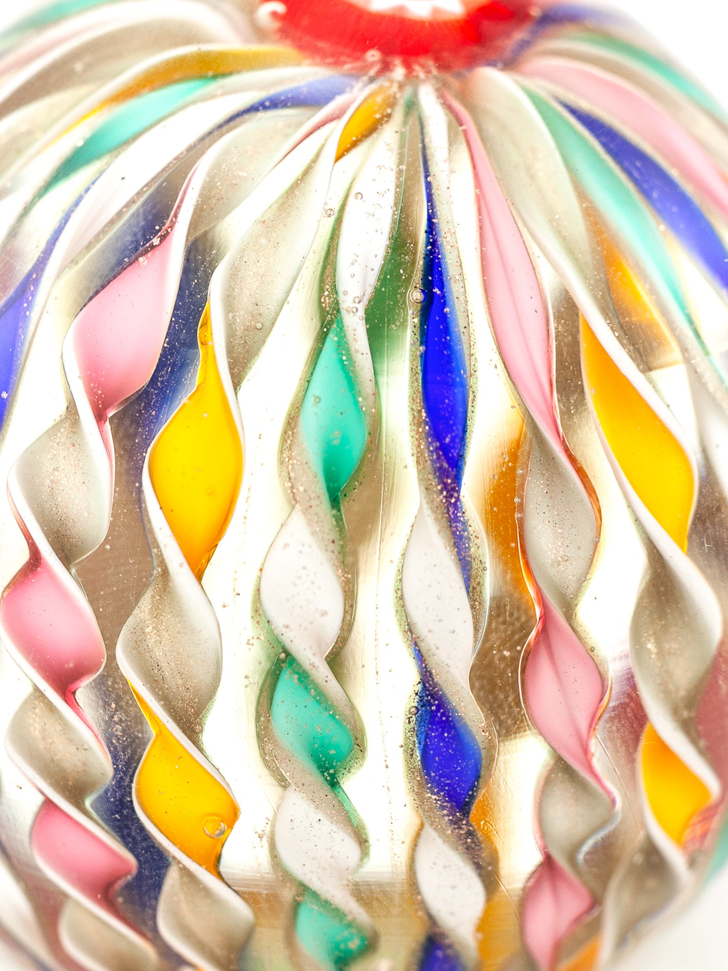 Vintage Fratelli Toso Murano Glass Paperweight Ribbon Twist Design