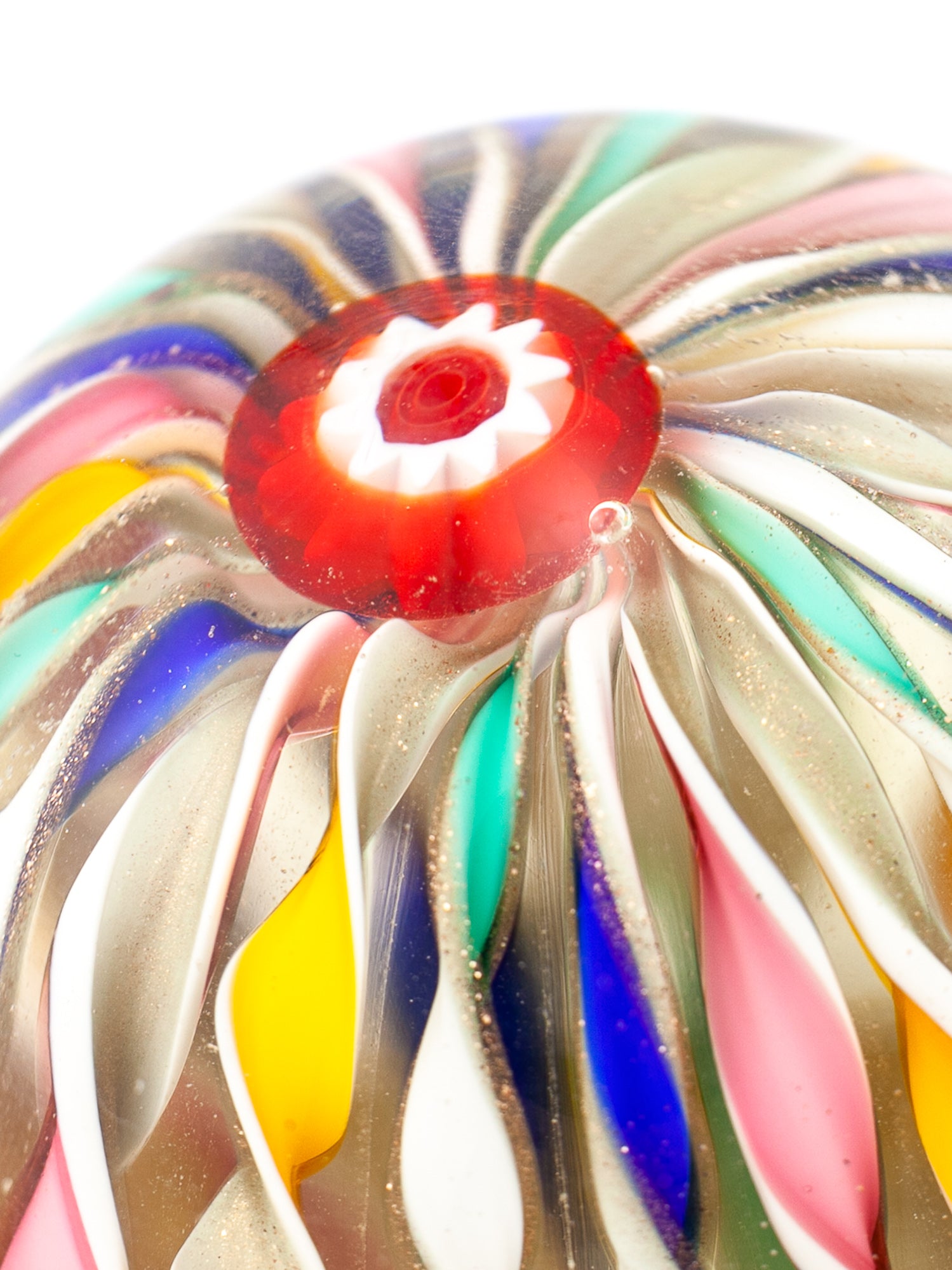 Vintage Fratelli Toso Murano Glass Paperweight Ribbon Twist Design