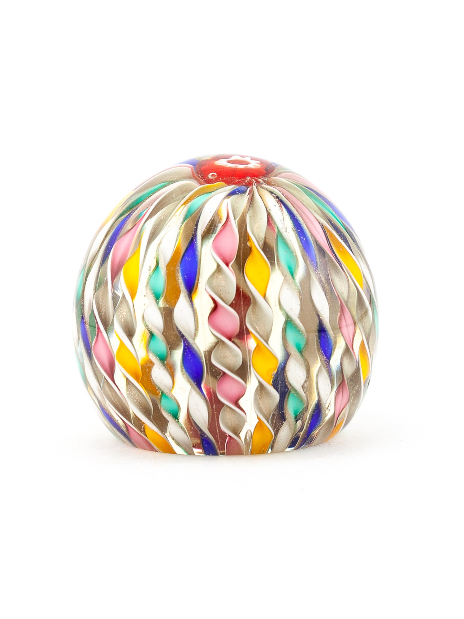 Vintage Fratelli Toso Murano Glass Paperweight Ribbon Twist Design