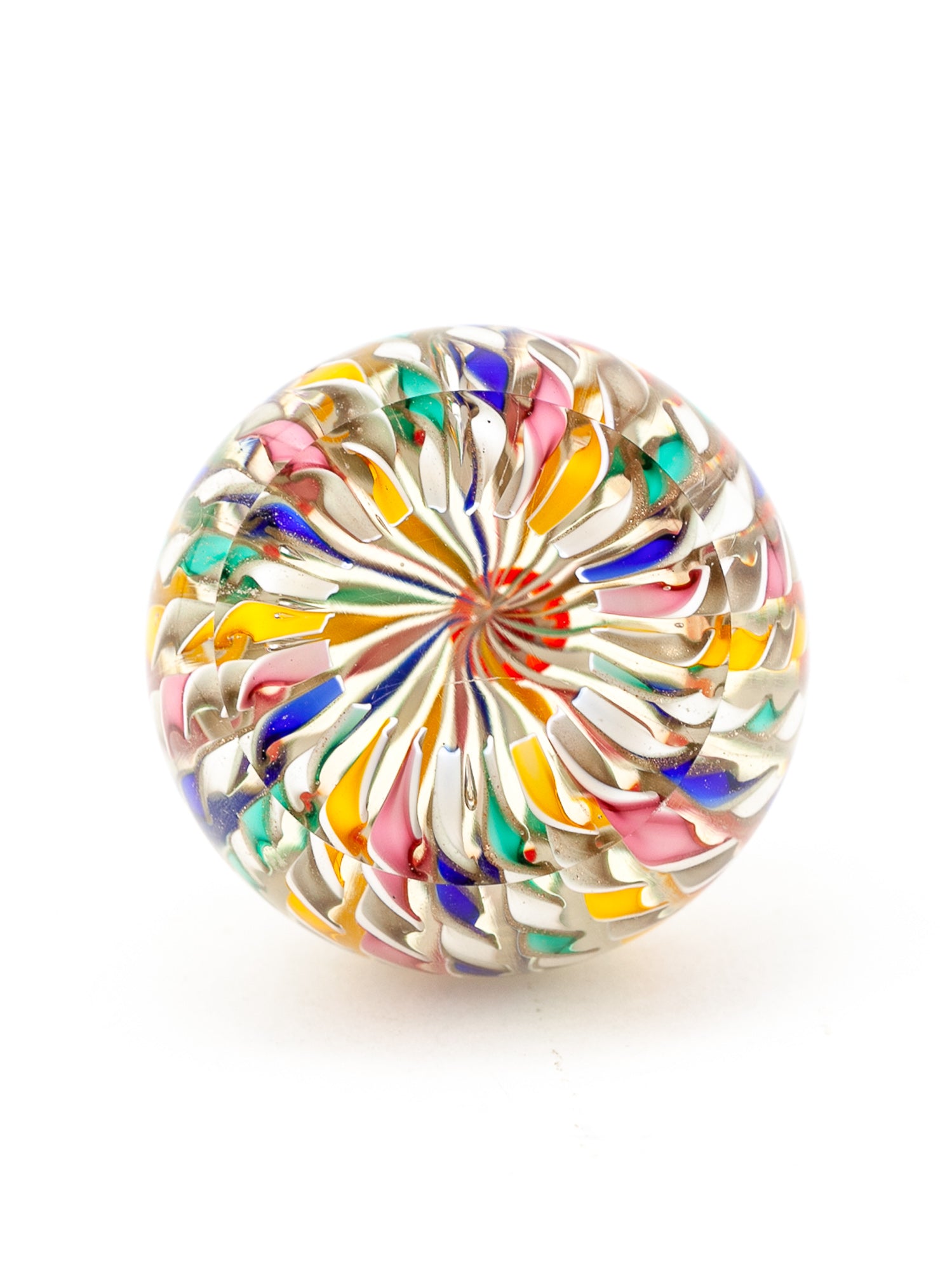 Vintage Fratelli Toso Murano Glass Paperweight Ribbon Twist Design
