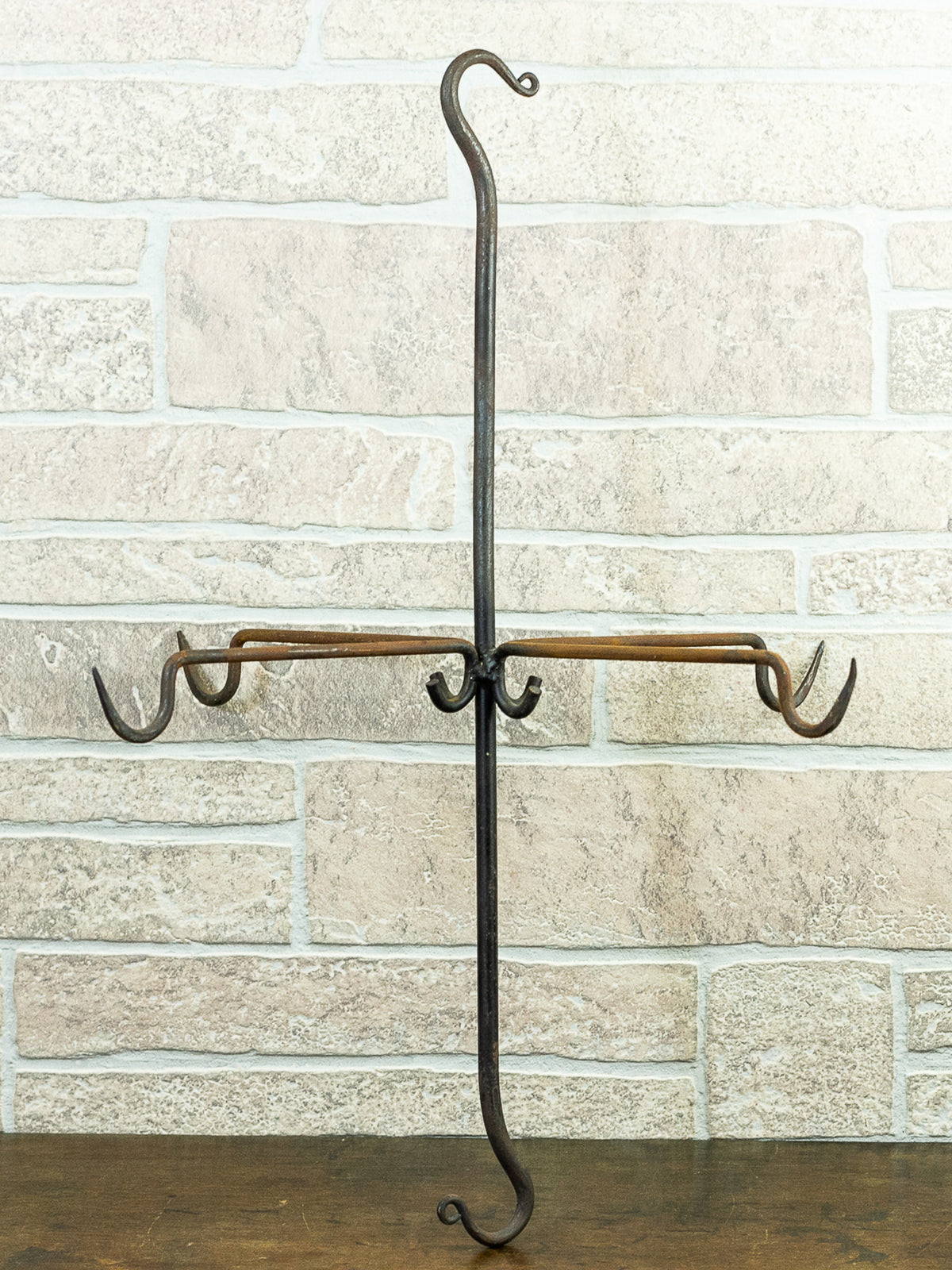 Antique 19th Century French Forged Iron Game / Meat Hanging Hook Rack. 2 Available