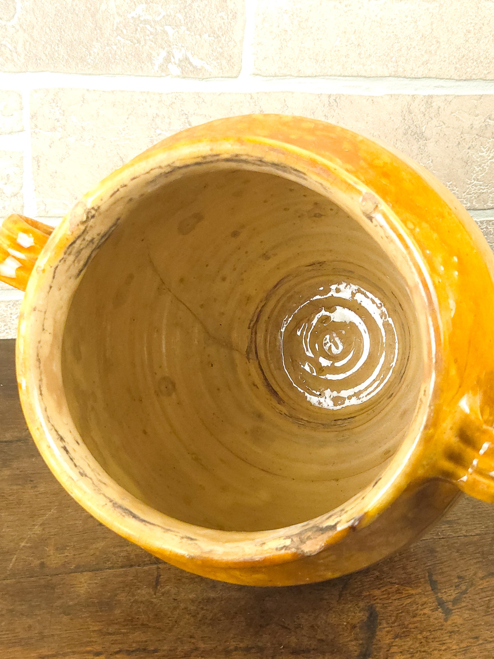 19th Century French Terracotta Confit Pot with Honey Glaze