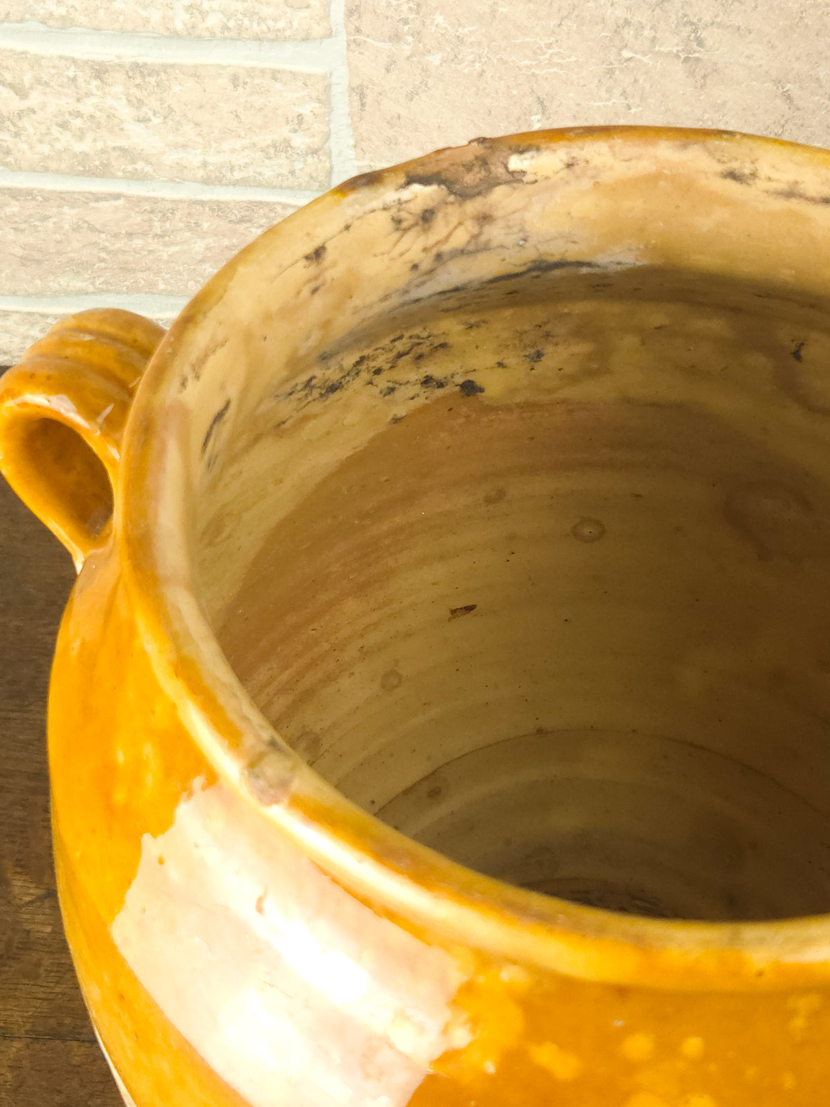 19th Century French Terracotta Confit Pot with Honey Glaze