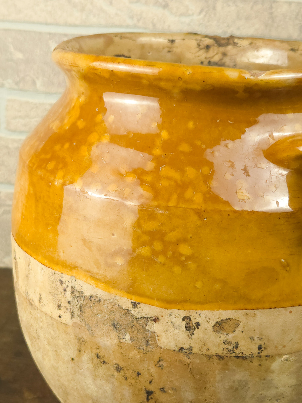 19th Century French Terracotta Confit Pot with Honey Glaze