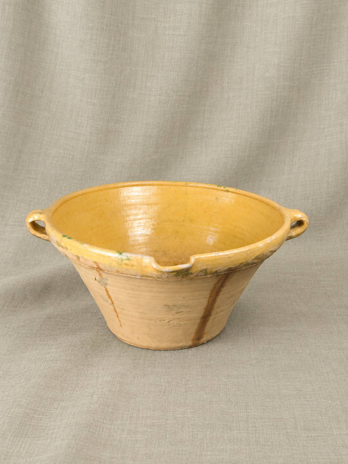 19th Century French Terracotta Tian Bowl with Honey Glaze