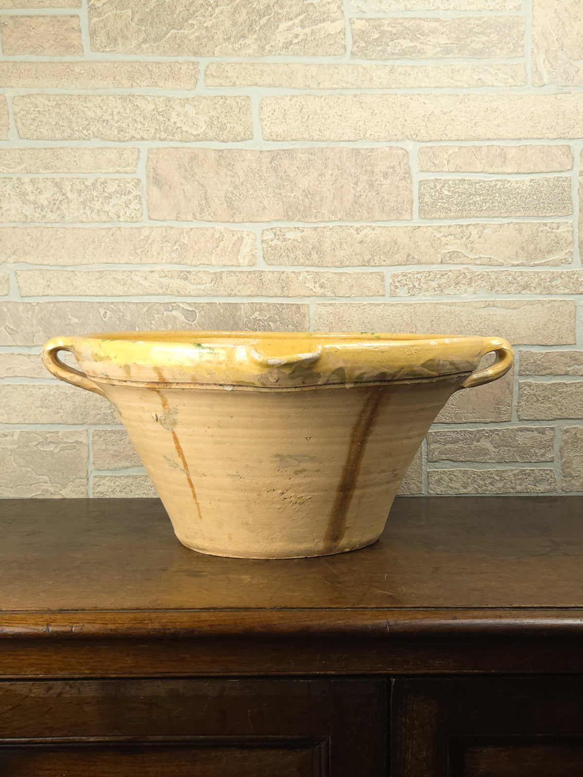 19th Century French Terracotta Tian Bowl with Honey Glaze