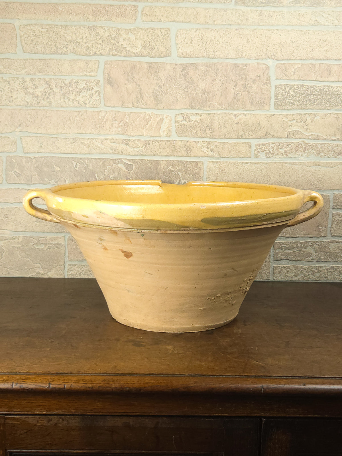 19th Century French Terracotta Tian Bowl with Honey Glaze