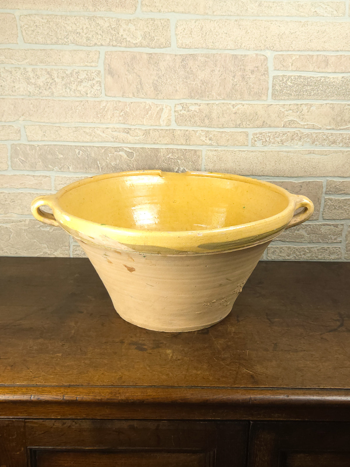 19th Century French Terracotta Tian Bowl with Honey Glaze