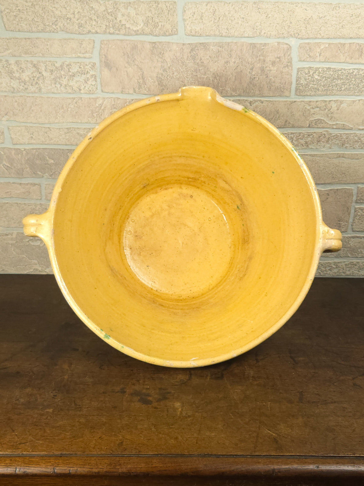 19th Century French Terracotta Tian Bowl with Honey Glaze