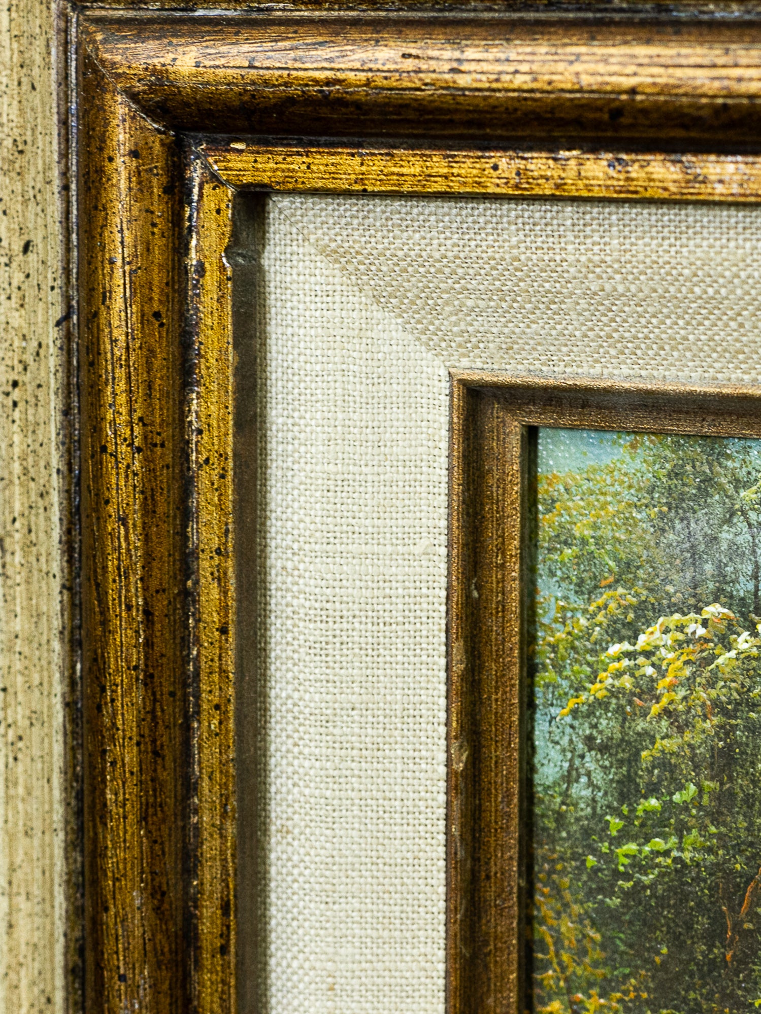 Vintage Gallery Framed Original Oil On Canvas Painting, Old Country Cabin Scene Artist Signed K. Bernath