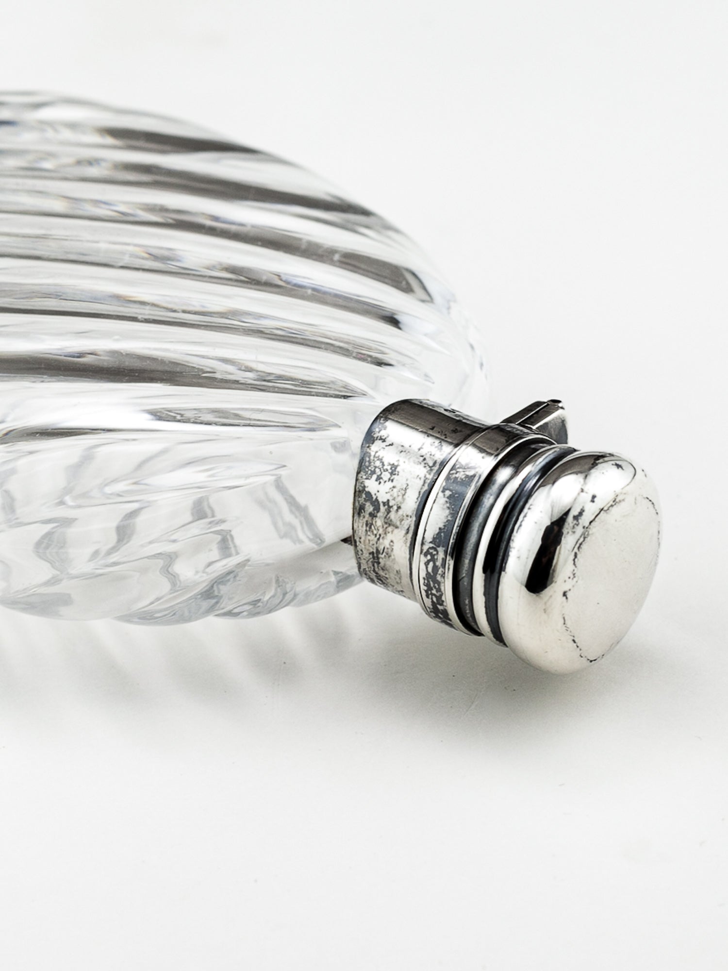 S. Mordan & Co. Sterling Silver &amp; Ribbed Glass Flask, 1890–1891