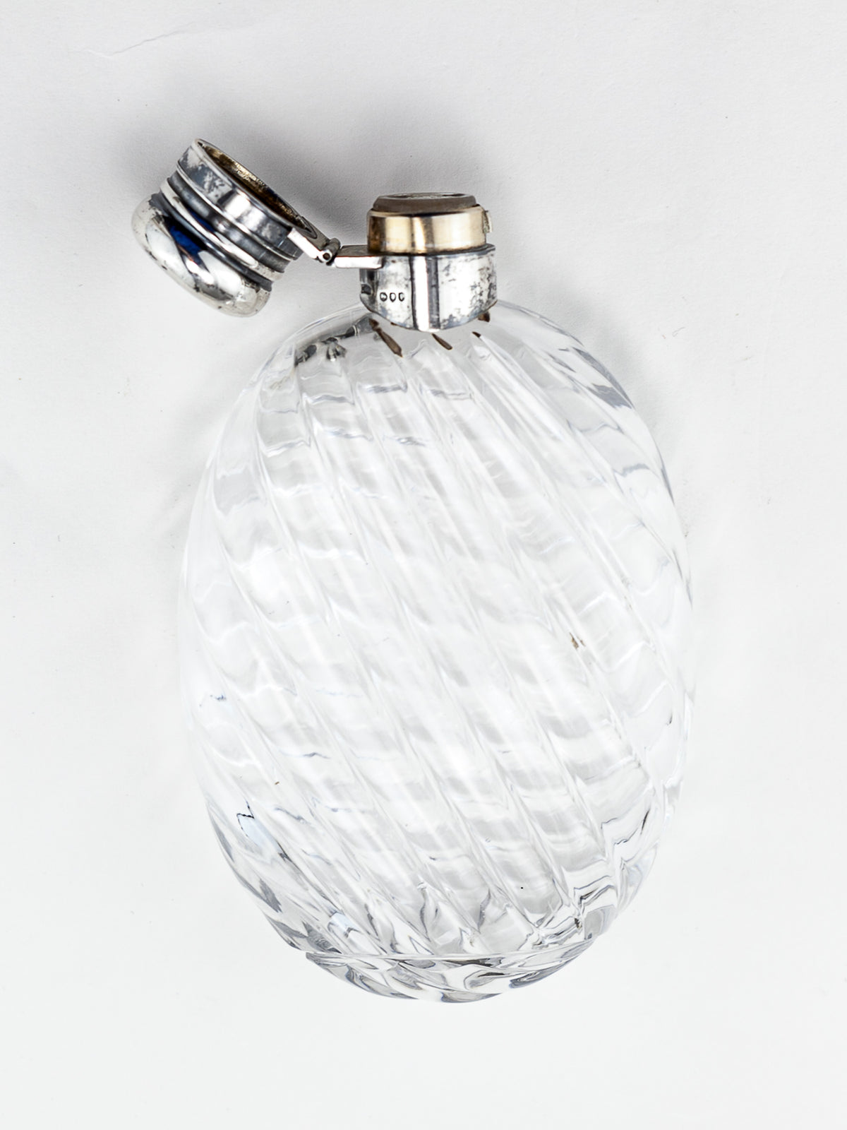 S. Mordan & Co. Sterling Silver &amp; Ribbed Glass Flask, 1890–1891