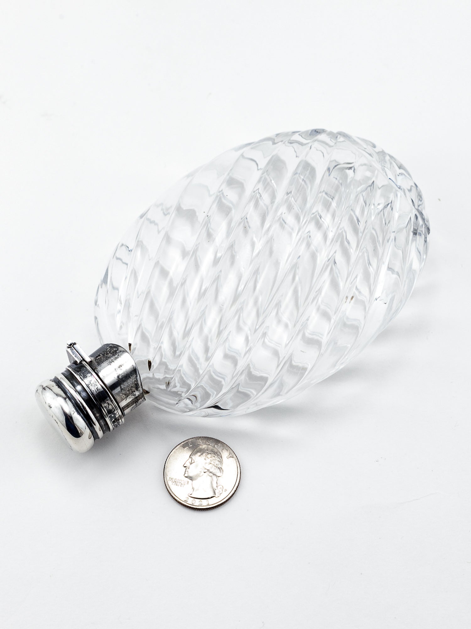 S. Mordan & Co. Sterling Silver &amp; Ribbed Glass Flask, 1890–1891