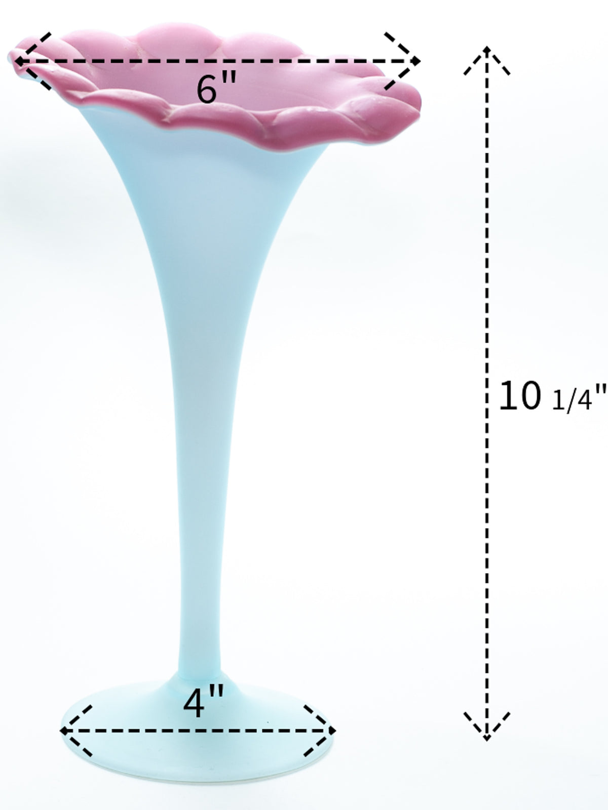 Antique Pairpoint Blue & Pink Satin Glass Trumpet Vase