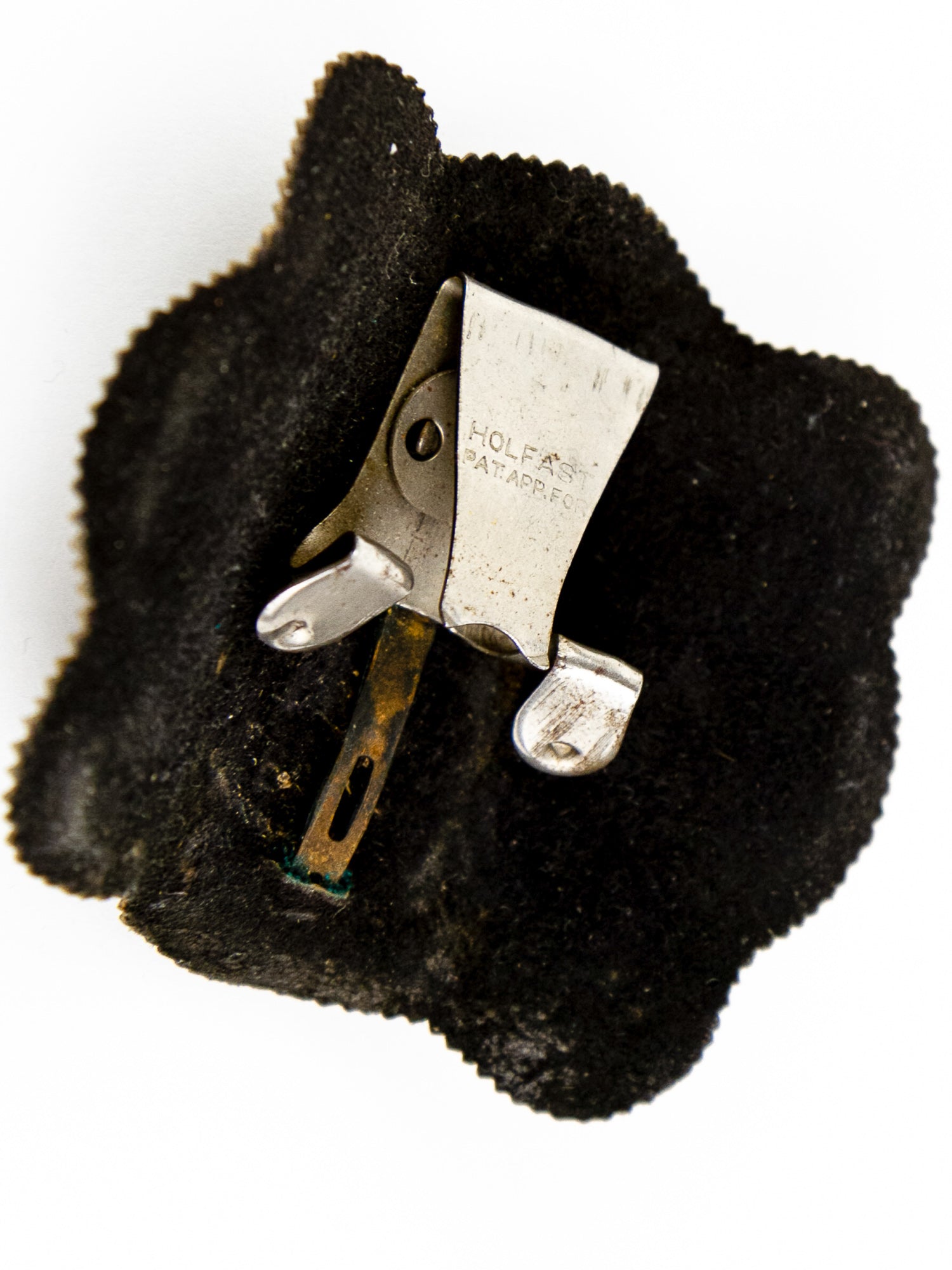 Holfast Cut Steel & Leather Shoe Clips, Circa 1900