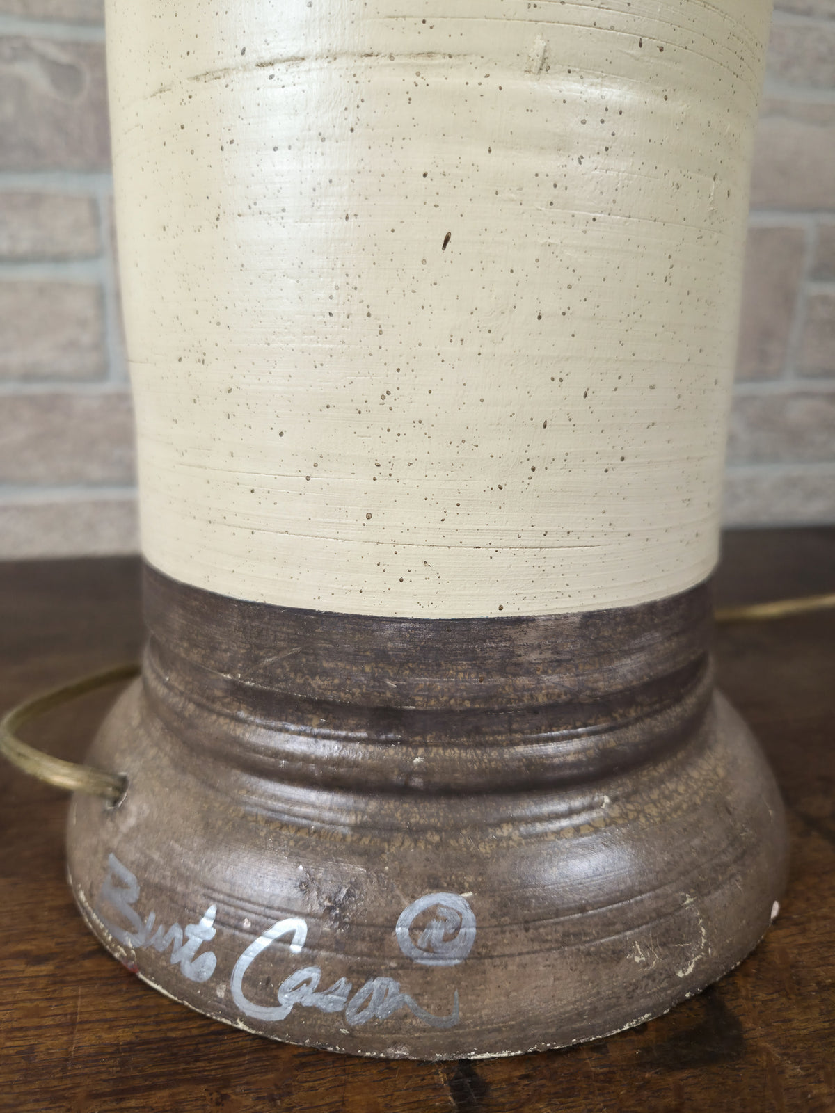 Vintage Burts Cason Hollywood Regency Table Lamp with Cherubs & Original Shade