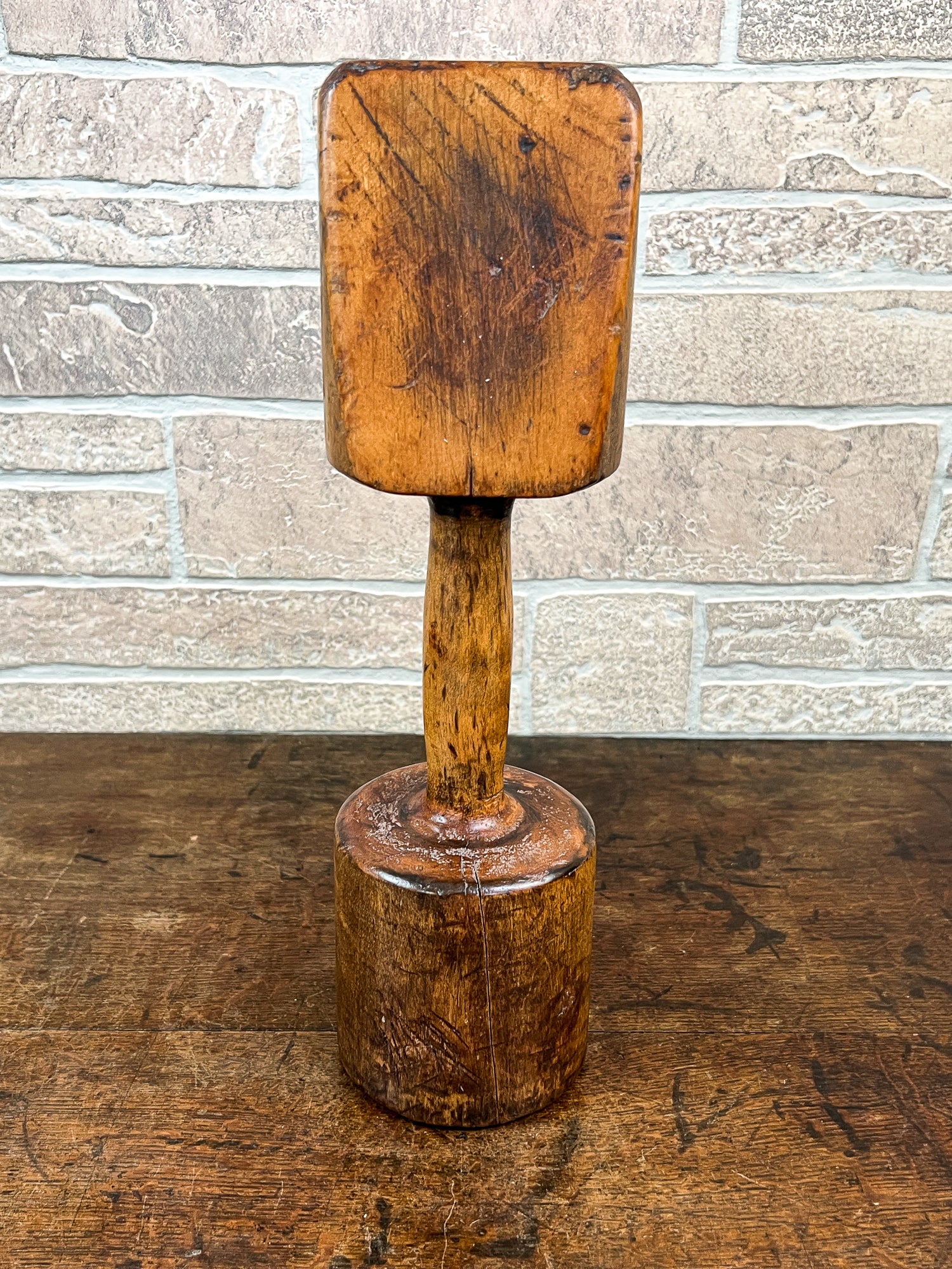 Antique Large Wooden Iron Foundry Sand Casting Tamper Tool
