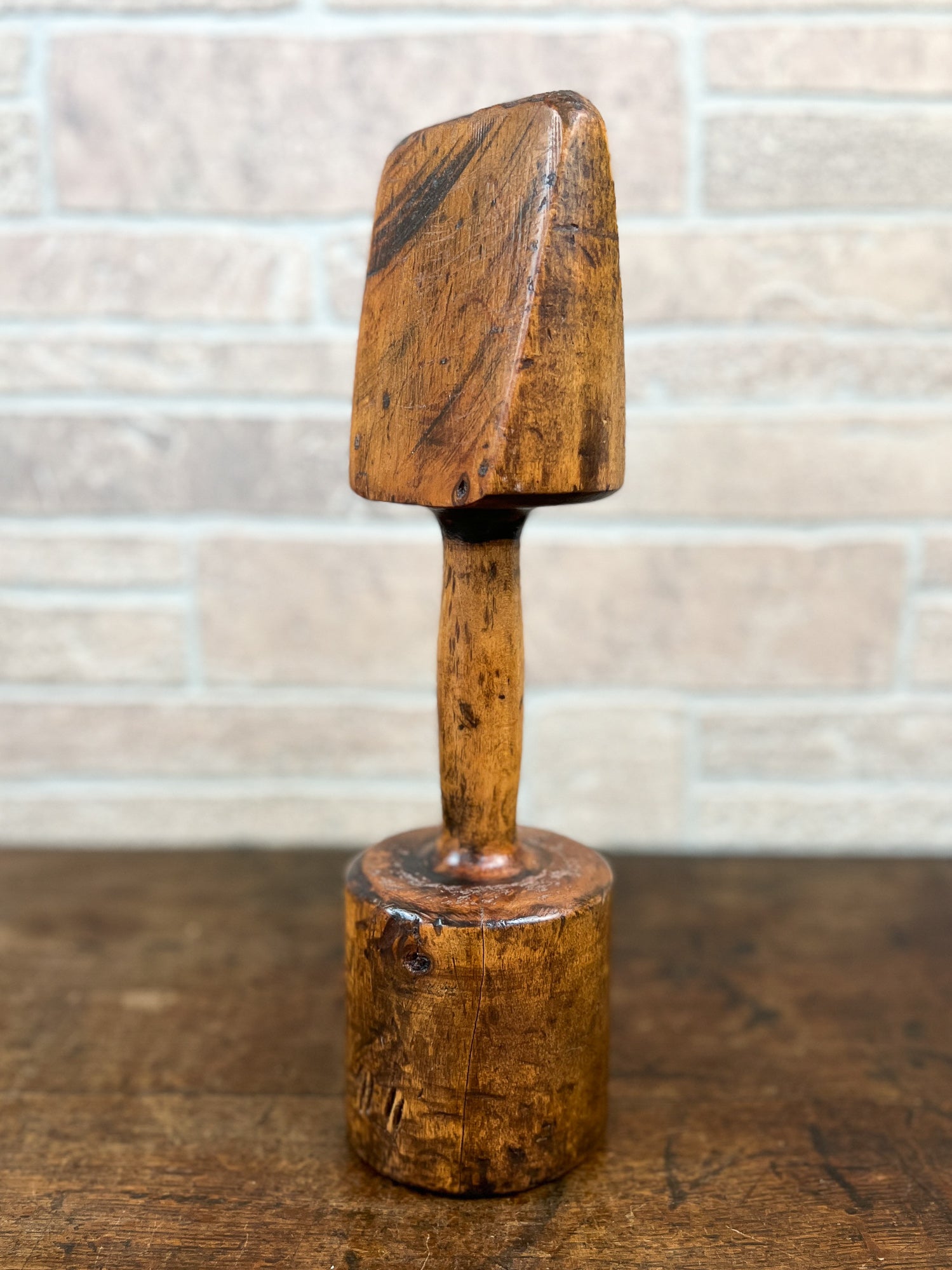 Antique Large Wooden Iron Foundry Sand Casting Tamper Tool