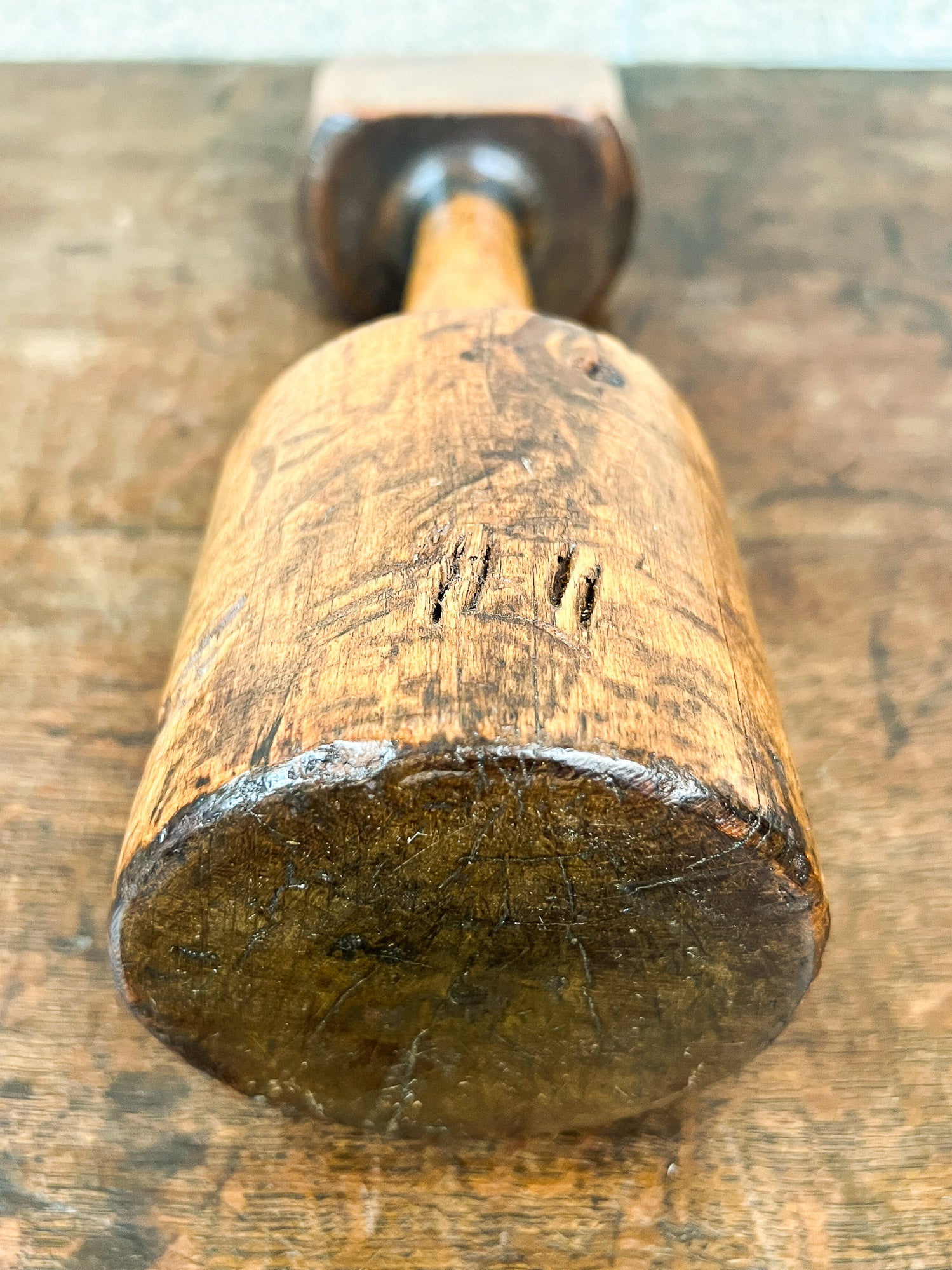 Antique Large Wooden Iron Foundry Sand Casting Tamper Tool