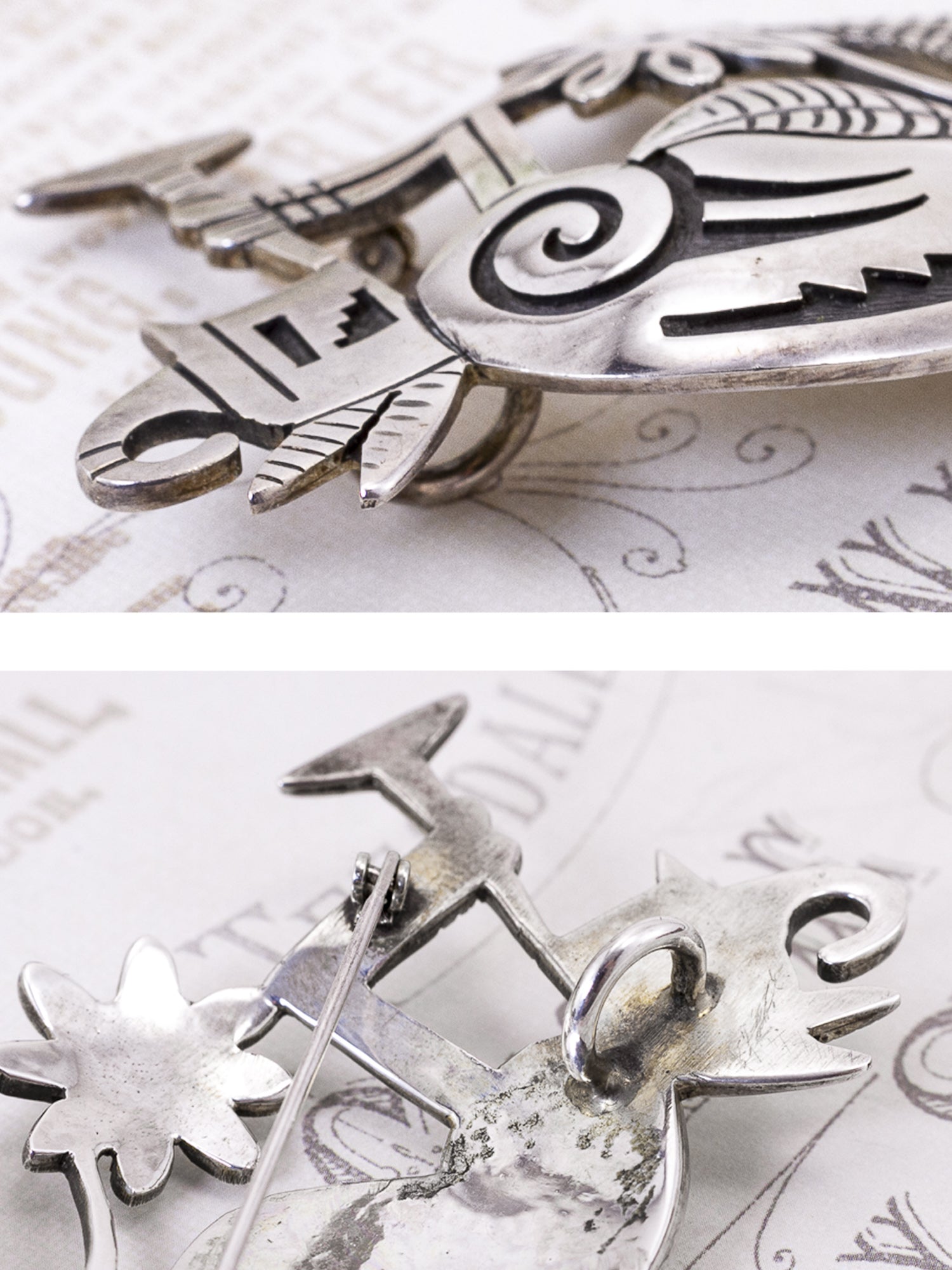 Sterling Silver Kokopelli Brooch and Pendant by Kopavi