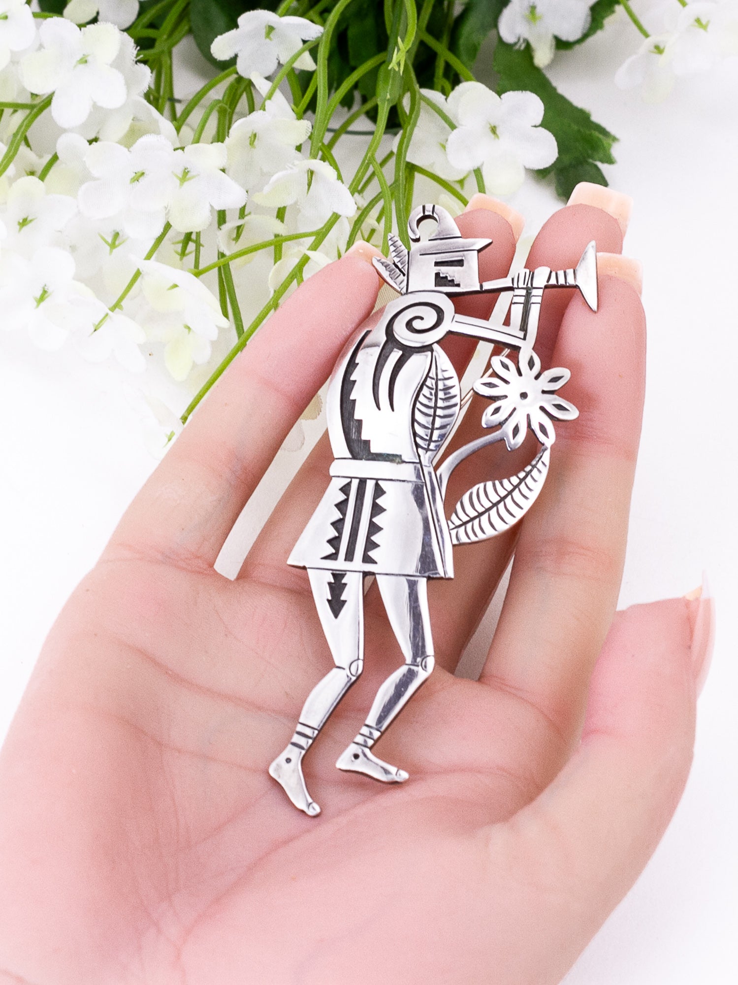 Sterling Silver Kokopelli Brooch and Pendant by Kopavi