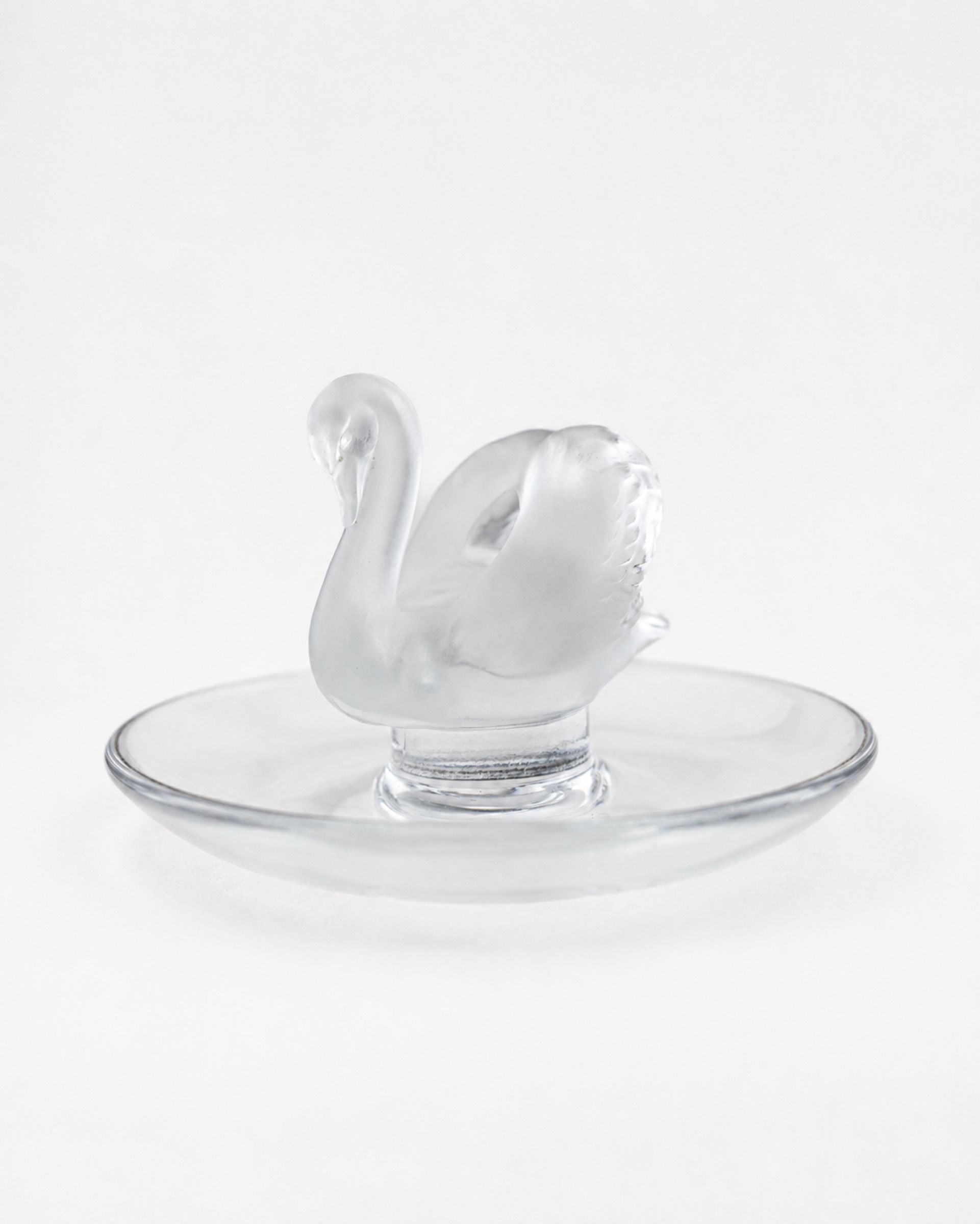 Lalique Crystal Swan Ring Holder