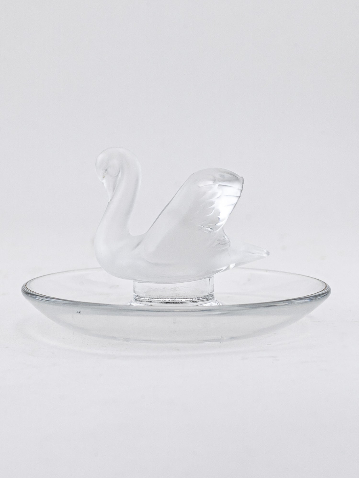 Lalique Crystal Swan Ring Holder